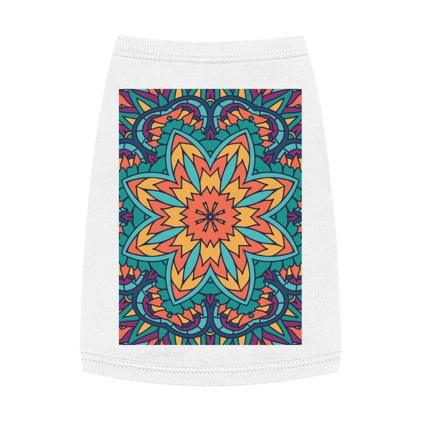 Colorful Pet Tank Top with Mandala Design, Dog Summer Shirt, Cat Apparel, Pet Fashion for Dog Lovers, Fun Pet Gift