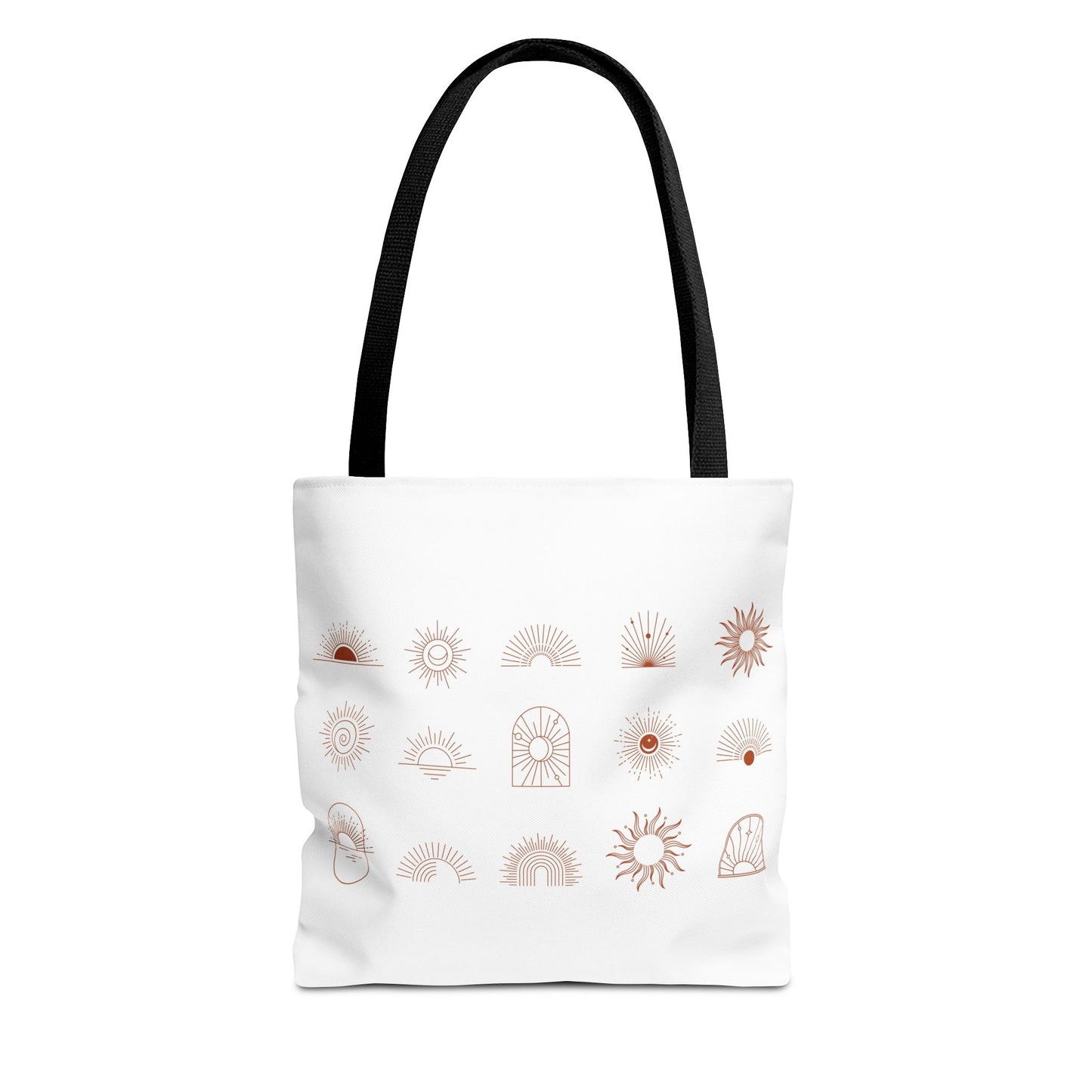 Yoga Sunshine Symbol Tote Bag, Boho Chic Carryall, Eco-Friendly Shopping, Gift for Her, Festival Style Bag