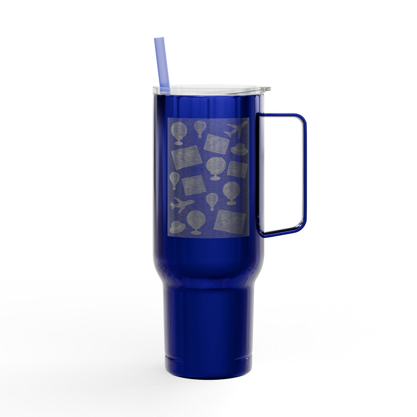 Travel-Inspired Insulated Tumbler - 40oz with Engraved Adventure Designs