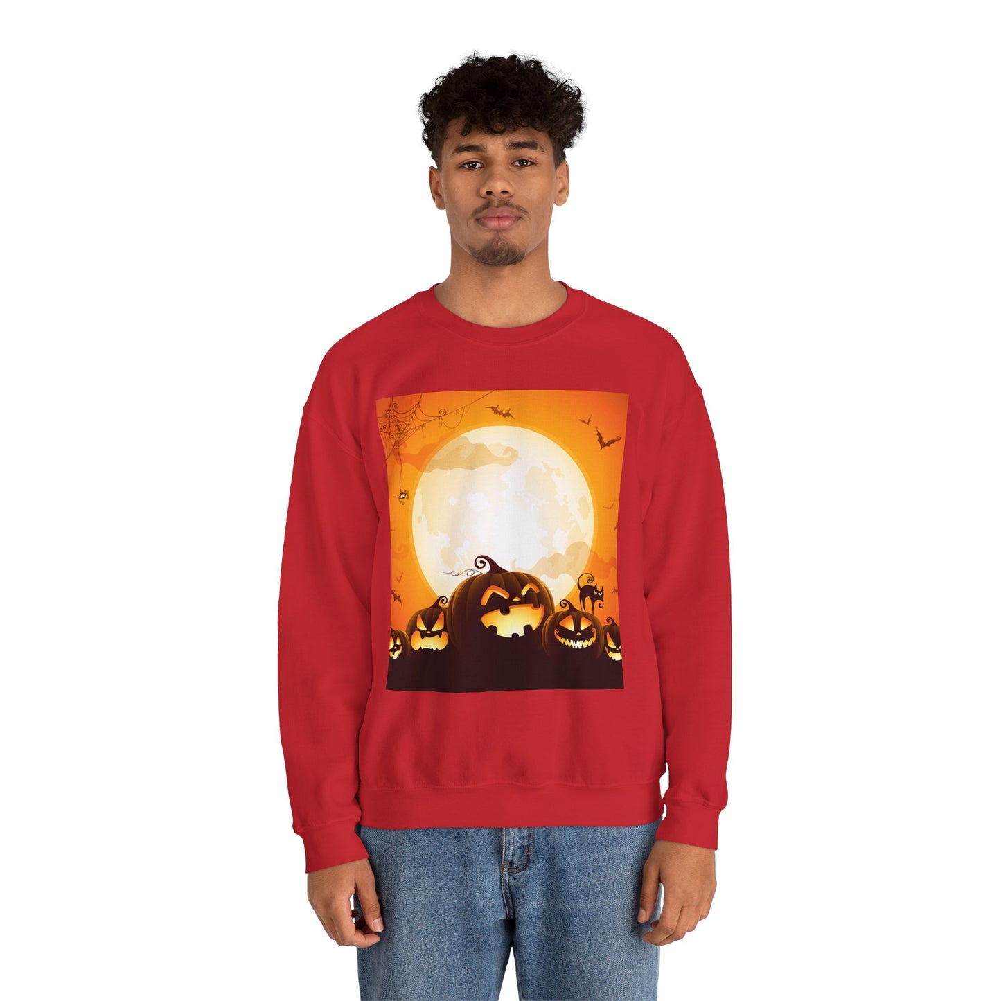 Halloween Pumpkin Sweatshirt, Cozy Fall Sweater, Unisex Crewneck, Halloween Apparel, Spooky Season Gift