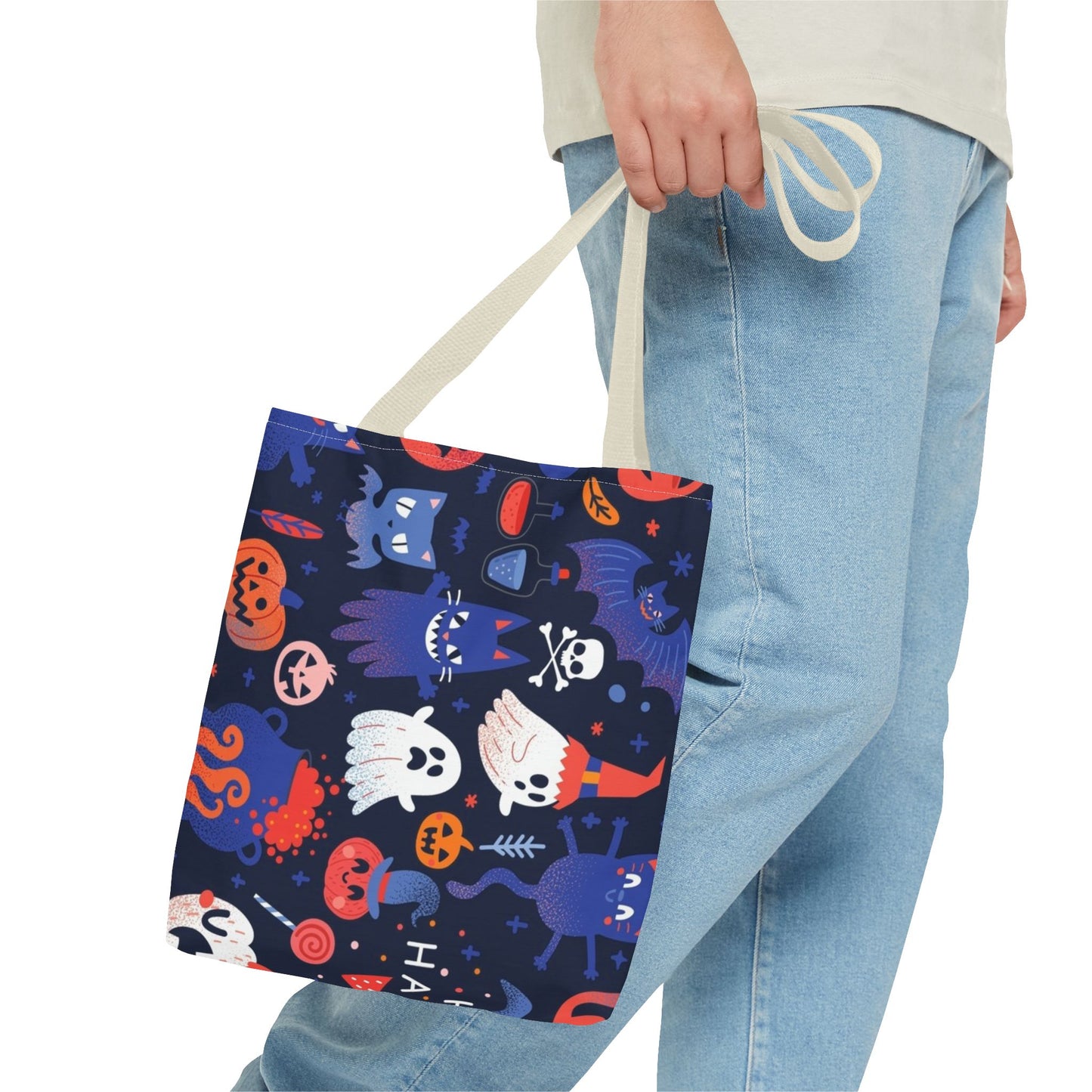 Halloween Tote Bag - Spooky Fun, Trick-or-Treat, Fall Festivities, Pumpkin Tote, Ghostly Treats