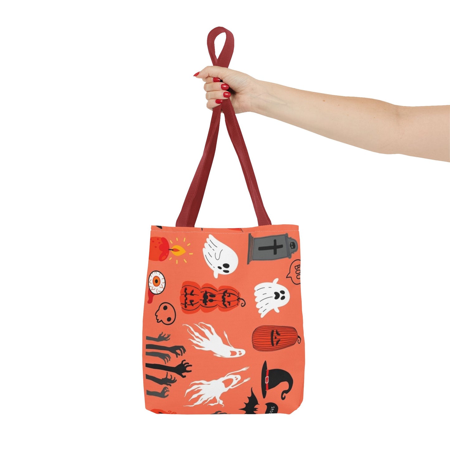 Halloween Spirit Tote Bag, Spooky Shopping Bag, Fall Accessory, Ghosts and Bats Tote, Trick or Treat Bag, Festival Style