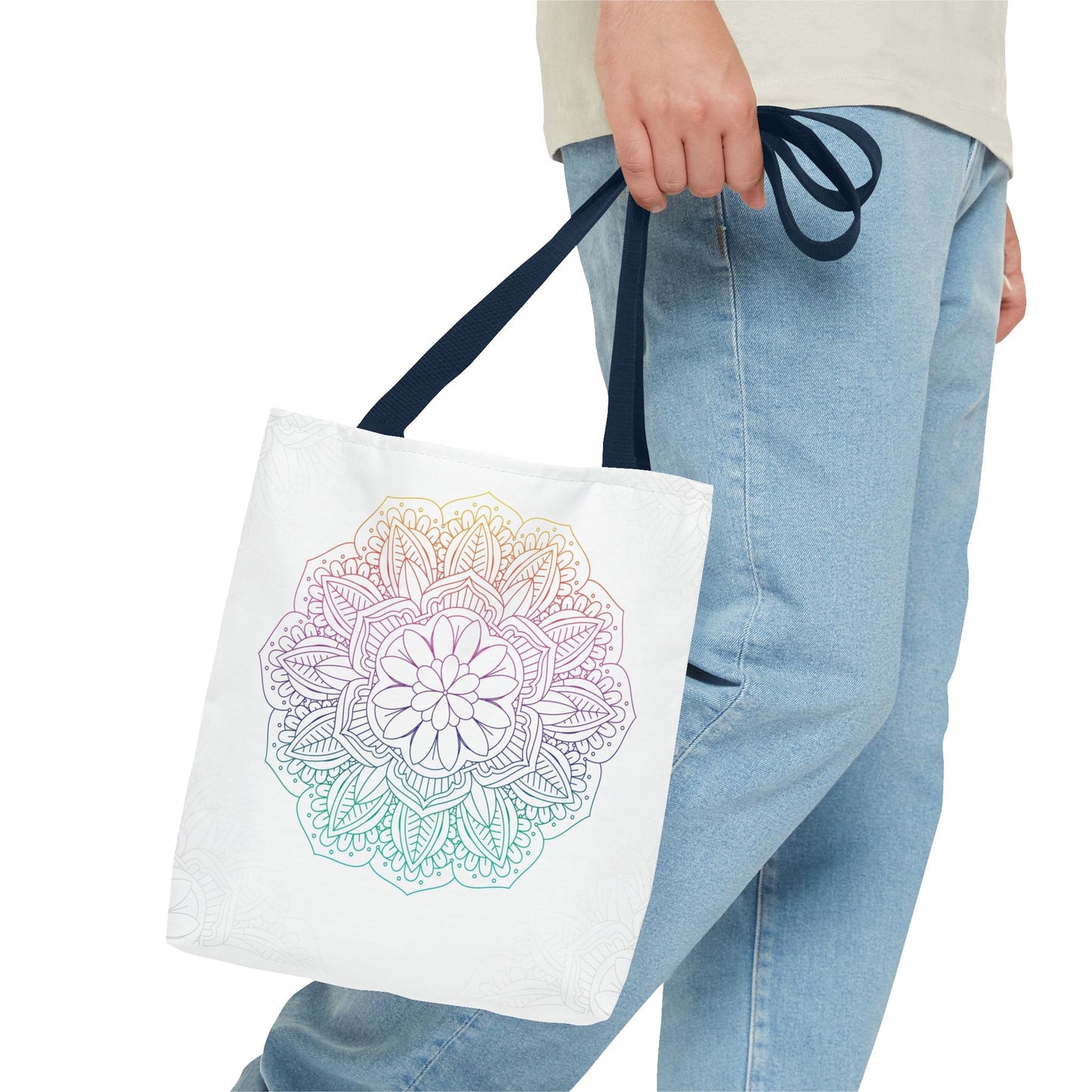 Bohemian Mandala Tote Bag | Floral Everyday Tote | Eco-Friendly Shopping Bag | Gift for Her | Yoga and Meditation Bag