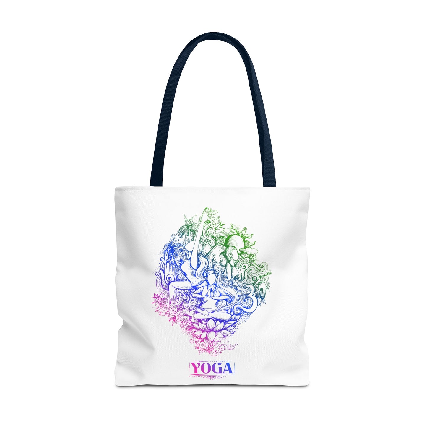 Yoga-Inspired Tote Bag, Colorful Yoga Art, Eco-Friendly Shopping, Yoga Gifts, Gym Bag, Bohemian Style