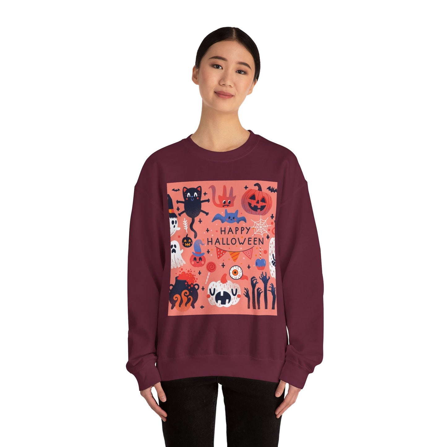 Halloween Crewneck Sweatshirt, Unisex Sweatshirt, Spooky Season Fashion, Fall Apparel, Trick or Treat Clothing