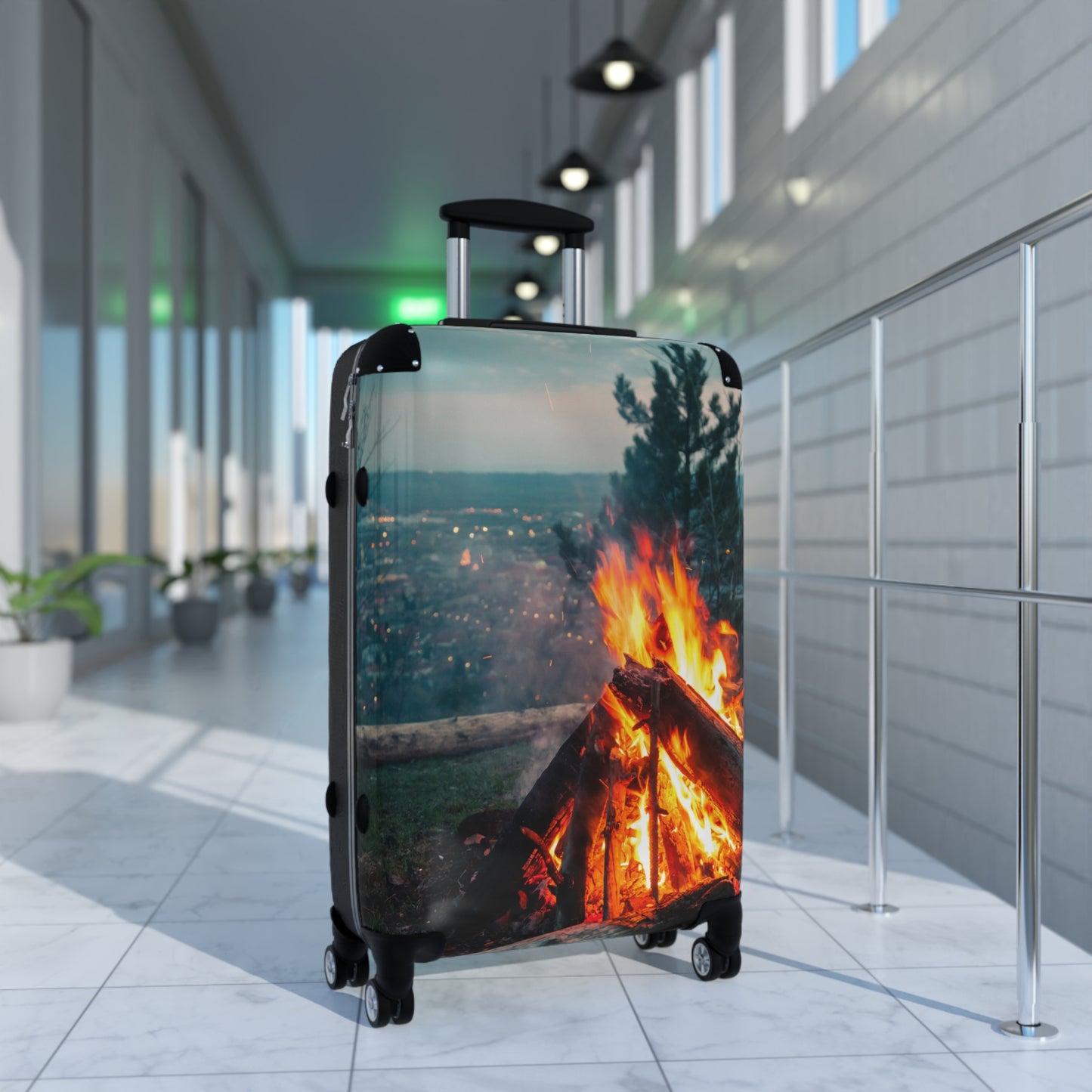Fireplace Adventure Suitcase - Travel Bag, Luggage, Wanderlust Accessory, Camping Gear, Travel Gift
