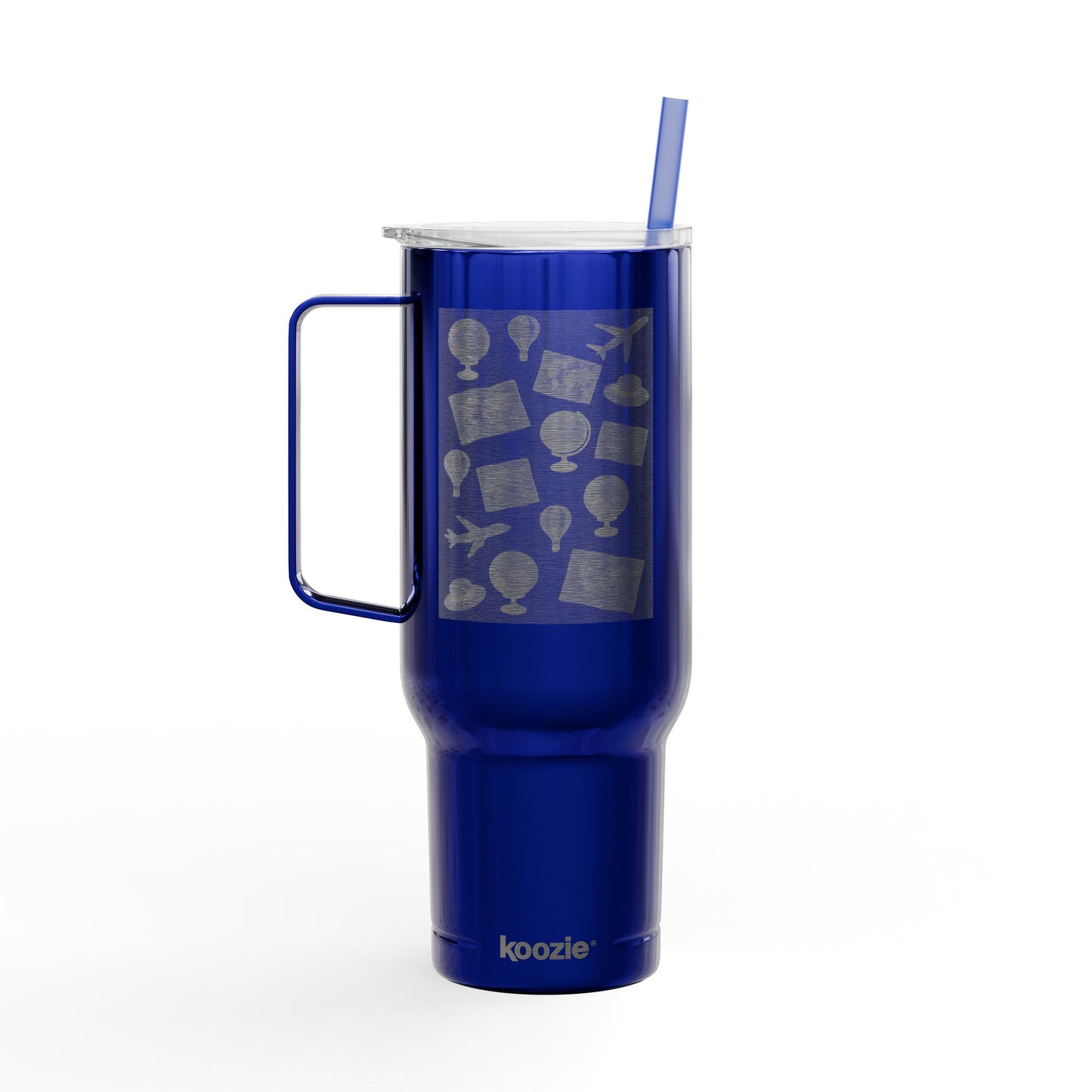 Travel-Inspired Insulated Tumbler - 40oz with Engraved Adventure Designs