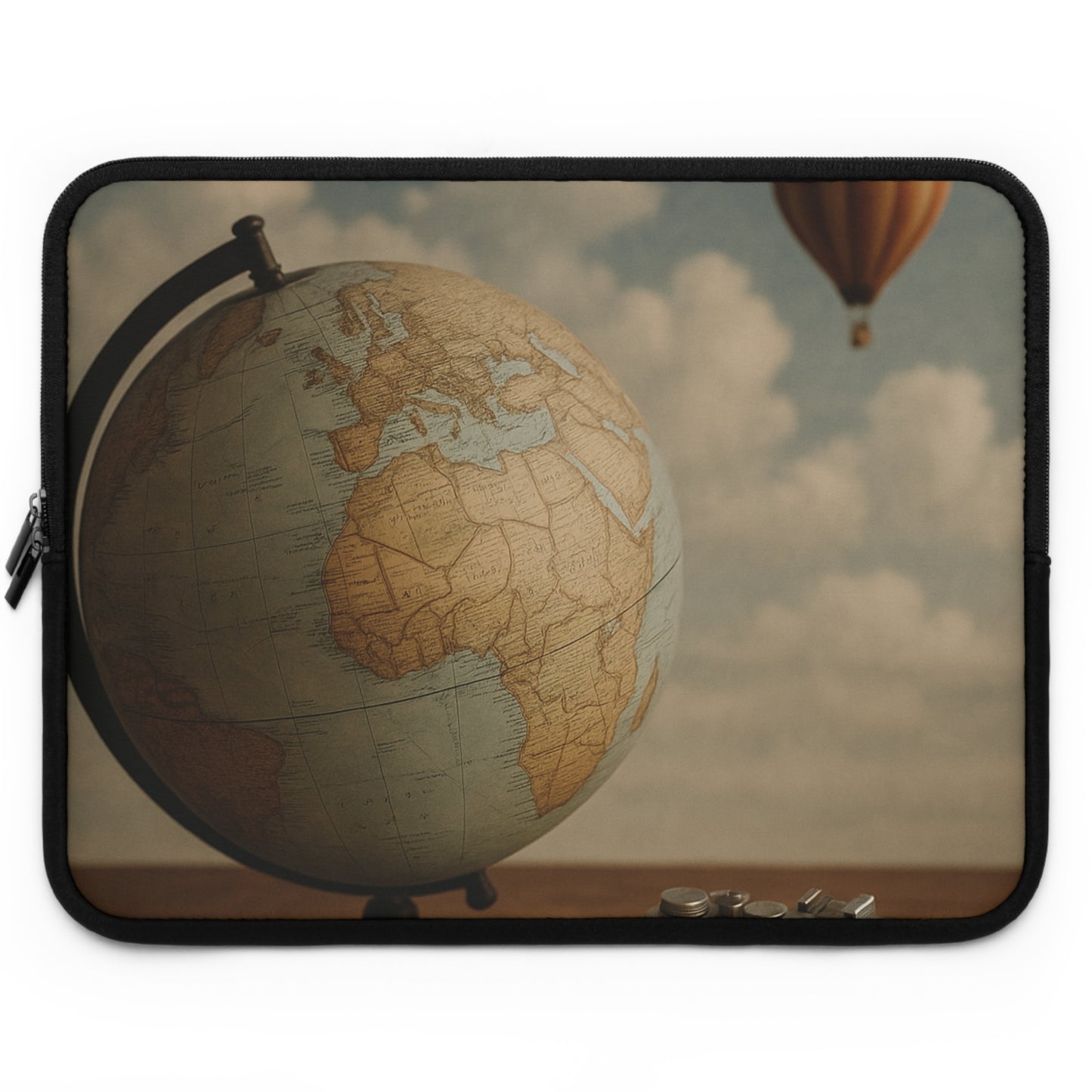 Elegant Vintage Globe Laptop Sleeve - Stylish Protection for Your Tech