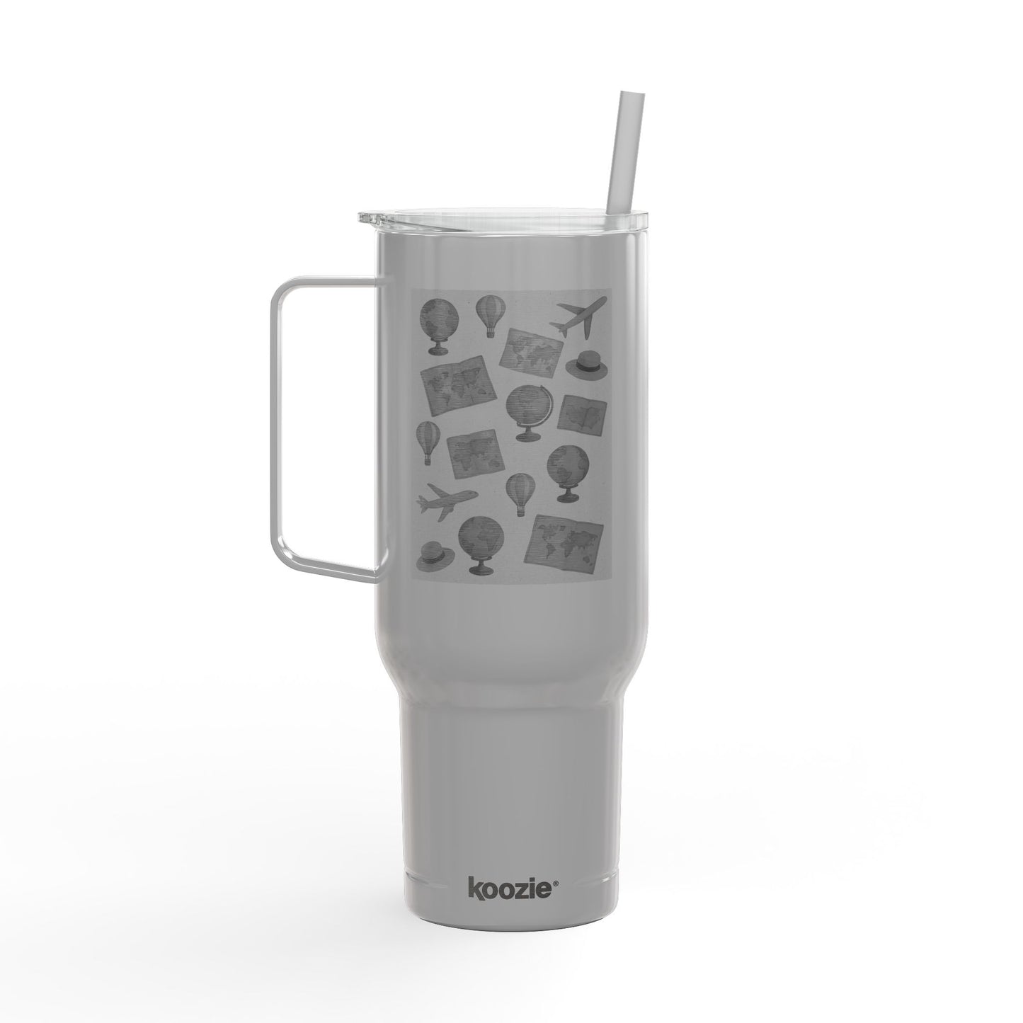 Travel-Inspired Insulated Tumbler - 40oz with Engraved Adventure Designs