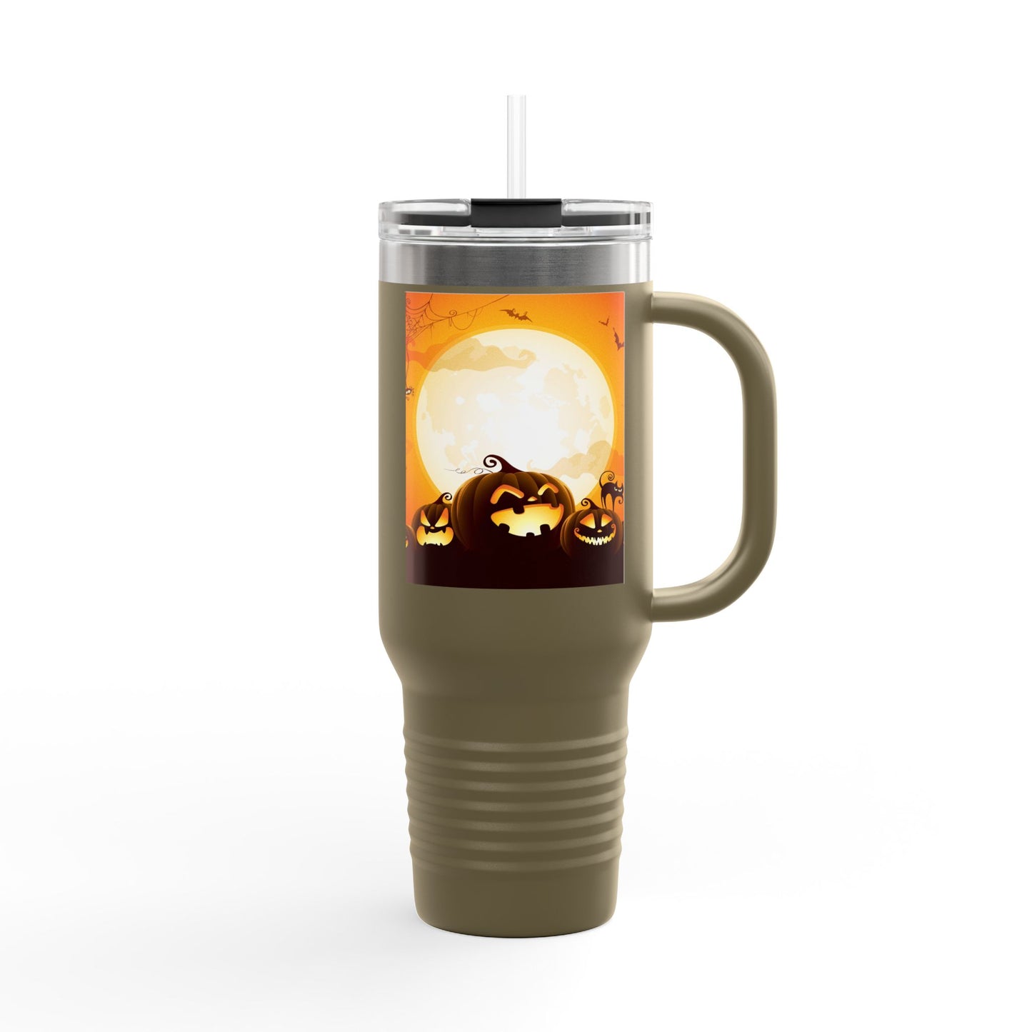Halloween Insulated Travel Mug, 40oz | Pumpkin Design | Perfect for Fall, Coffee Lovers, Gift for Halloween Parties