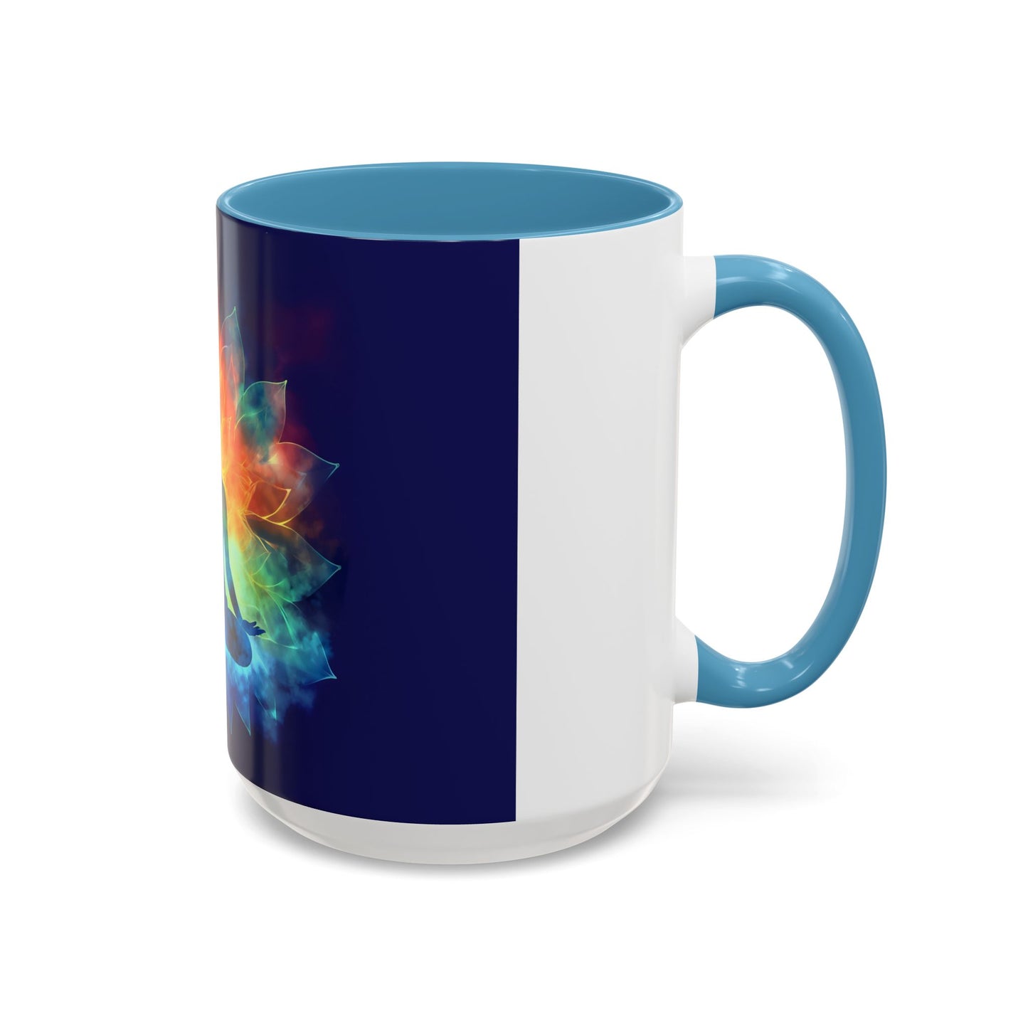 Meditative Rainbow Coffee Mug, Colorful Tea Cup, Yoga Gift, Mindfulness Decor, Vibrant Beverage Holder