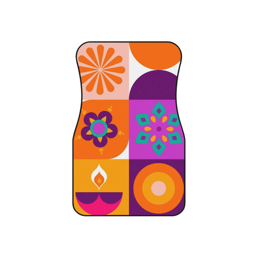 Colorful Bohemian Car Mats (Set of 4) | Vibrant Floor Covers, Home Decor, Unique Gifts, Auto Accessories, Festival Ready