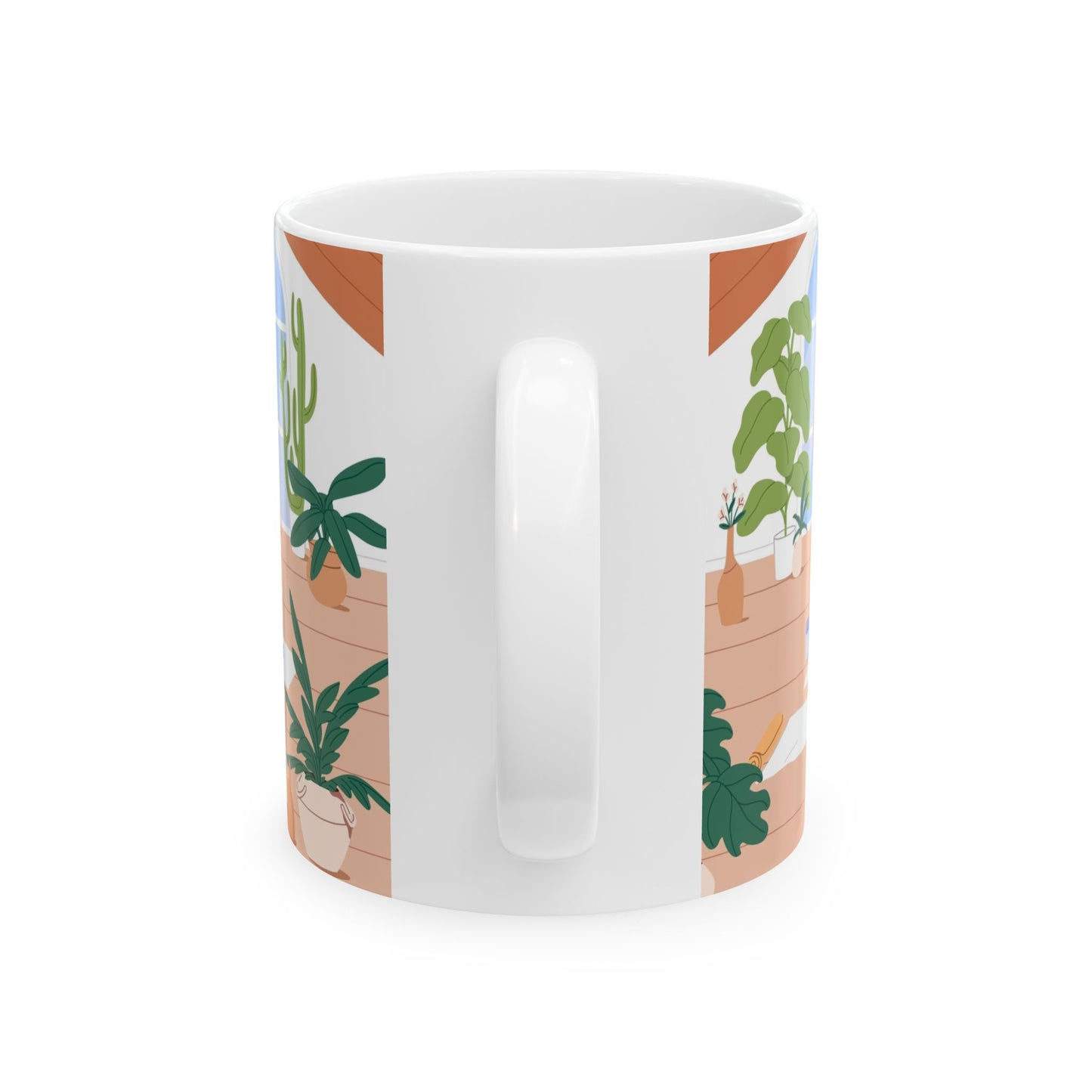 Yoga Studio Ceramic Mug, Relaxation Gift, Plant Lover Mug, Meditation Cup, Cozy Home Decor, Wellness Coffee Mug