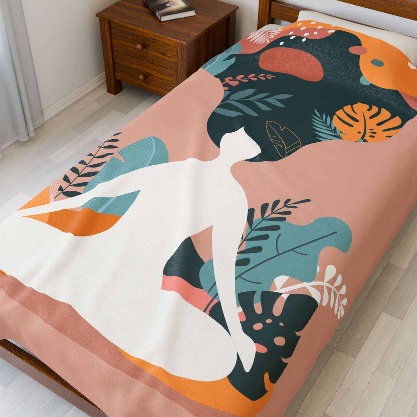 Yoga Meditative Vibes Velveteen Plush Blanket | Cozy Throws for Mindfulness, Home Decor, Relaxation
