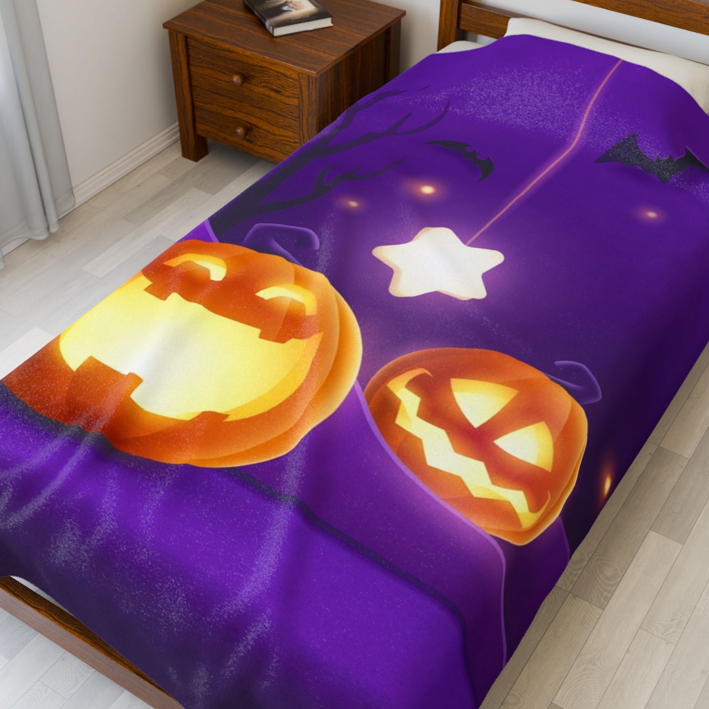 Halloween Plush Blanket, Cozy Throw for Autumn Nights, Spooky Season Decor, Ideal Gift for Halloween Lovers, Pumpkin Blanket