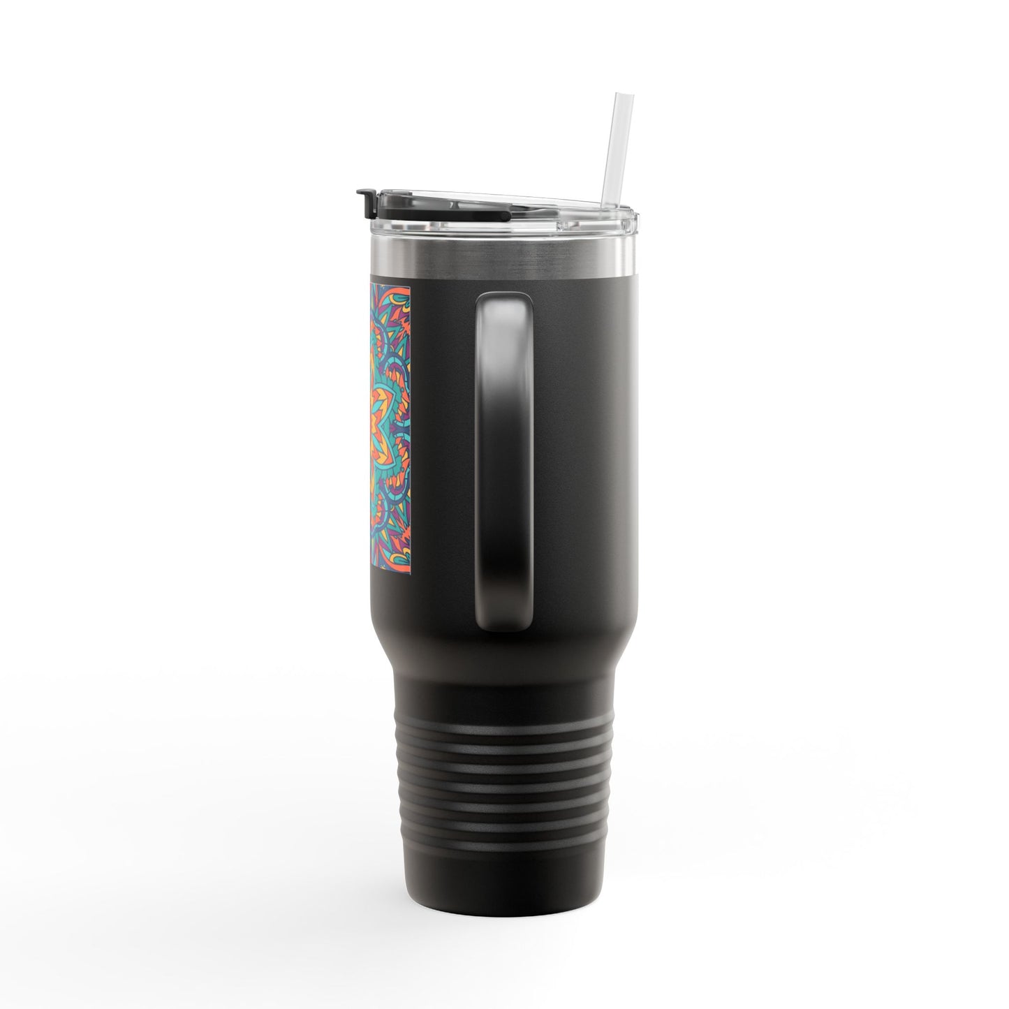 Colorful Mandala Insulated Travel Mug, 40oz - Perfect for Coffee Lovers, On-the-Go Hydration, Gifts, and Celebrations