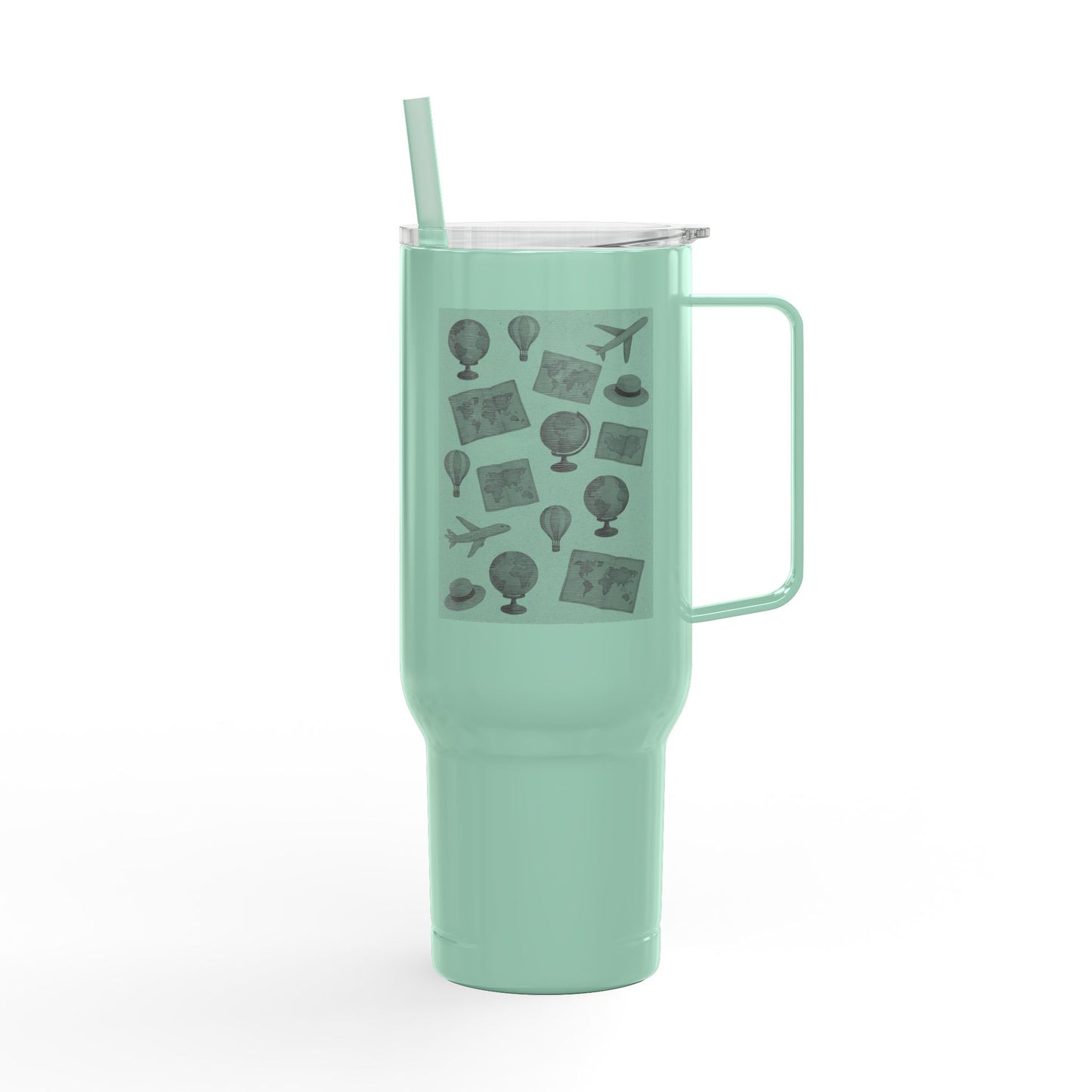 Travel-Inspired Insulated Tumbler - 40oz with Engraved Adventure Designs