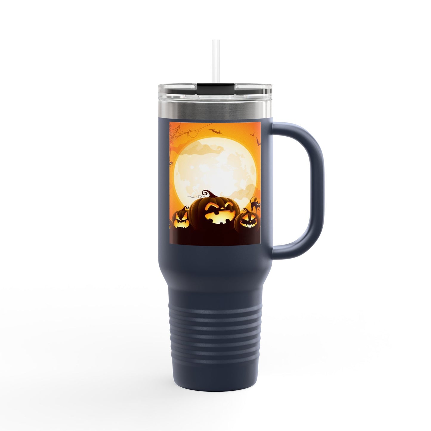Halloween Insulated Travel Mug, 40oz | Pumpkin Design | Perfect for Fall, Coffee Lovers, Gift for Halloween Parties