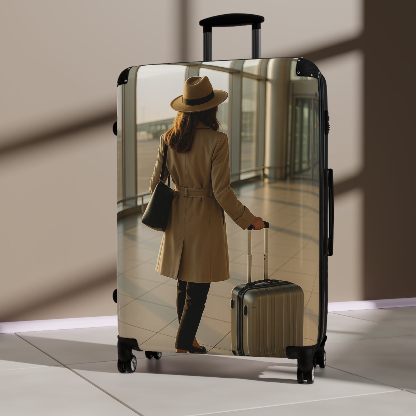 Chic Carry-On Suitcase with Fashionable Travel Design