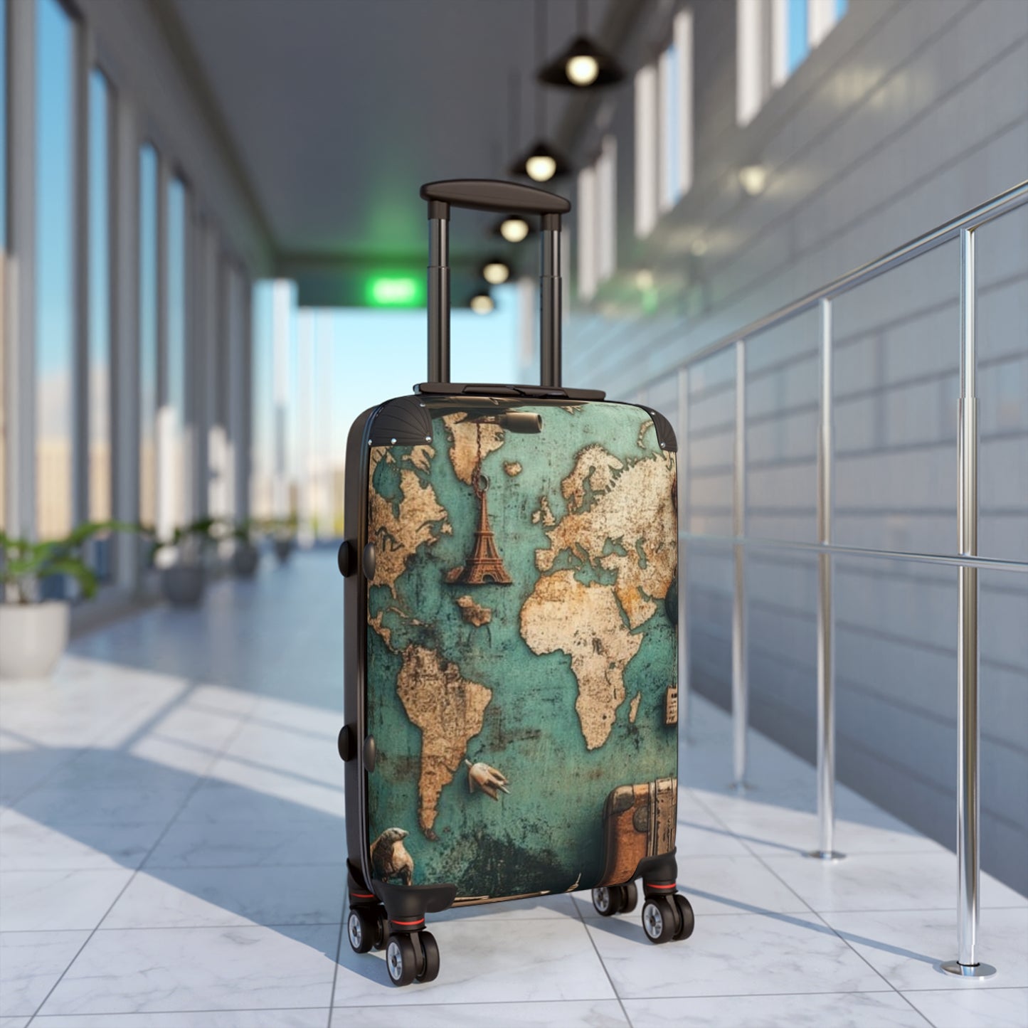 Vintage World Map Suitcase - Travel Bag for Adventurers