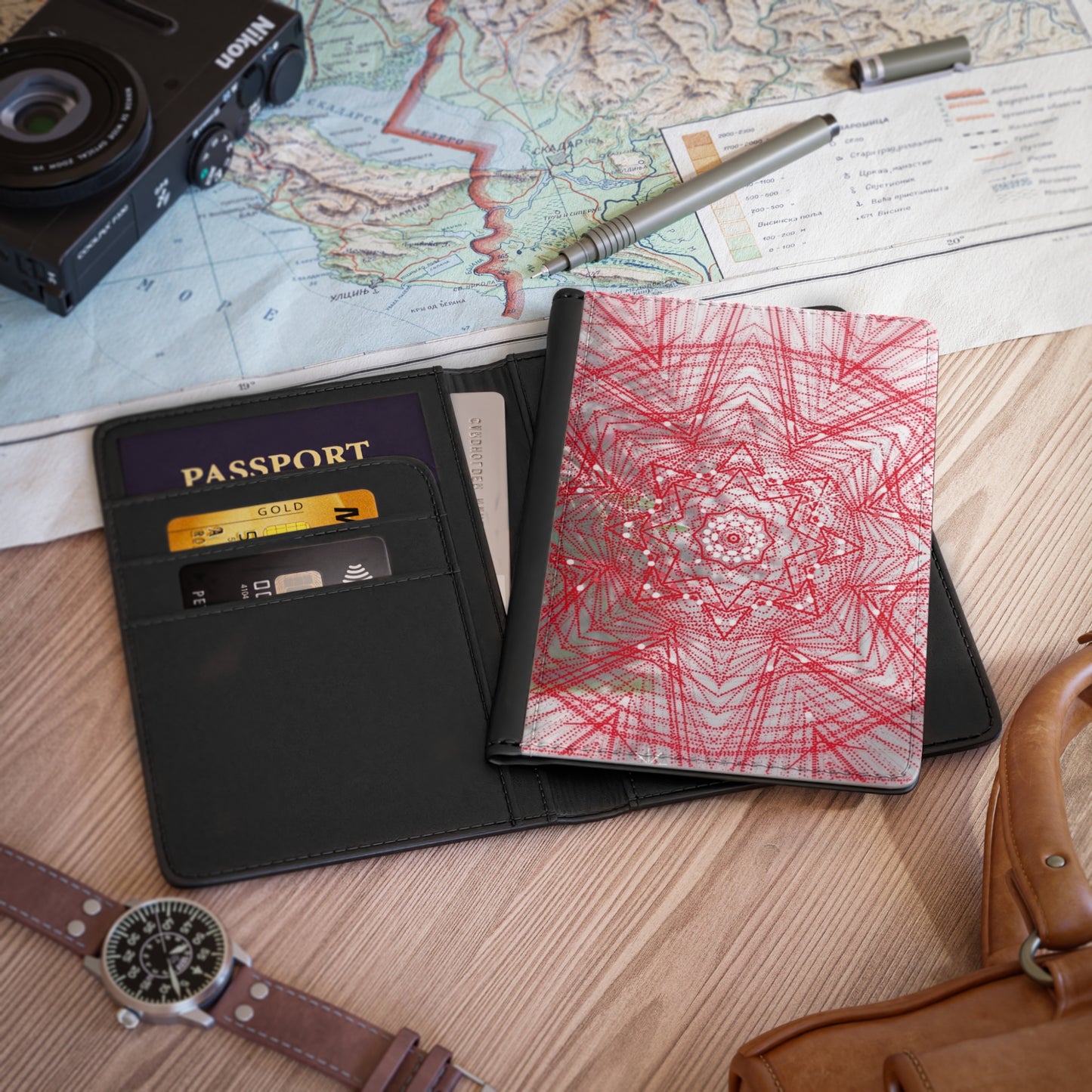 Mandala Passport Cover, Travel Accessories, Unique Gift, Boho Style, Vacation Essentials, Wanderlust Journal