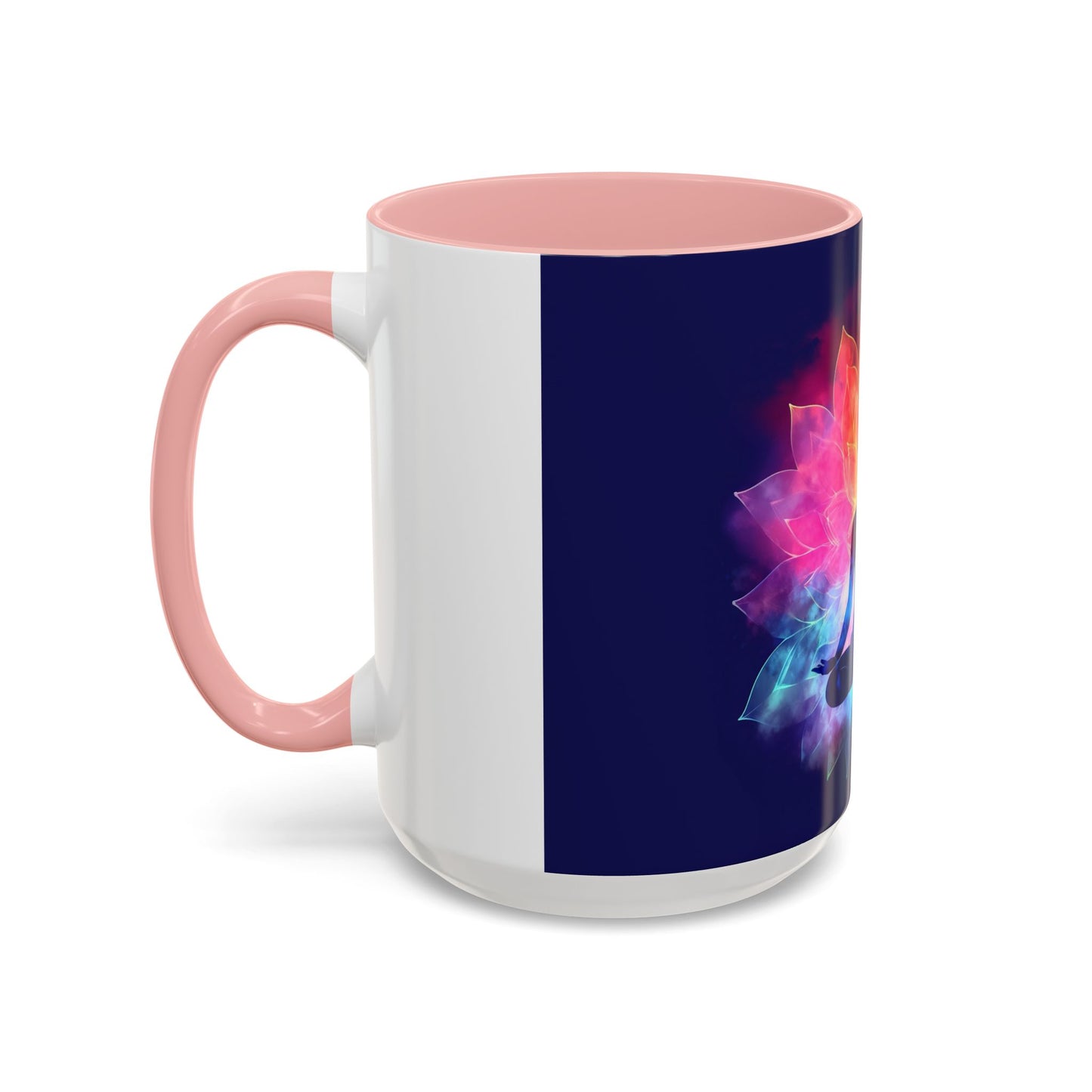 Meditative Rainbow Coffee Mug, Colorful Tea Cup, Yoga Gift, Mindfulness Decor, Vibrant Beverage Holder