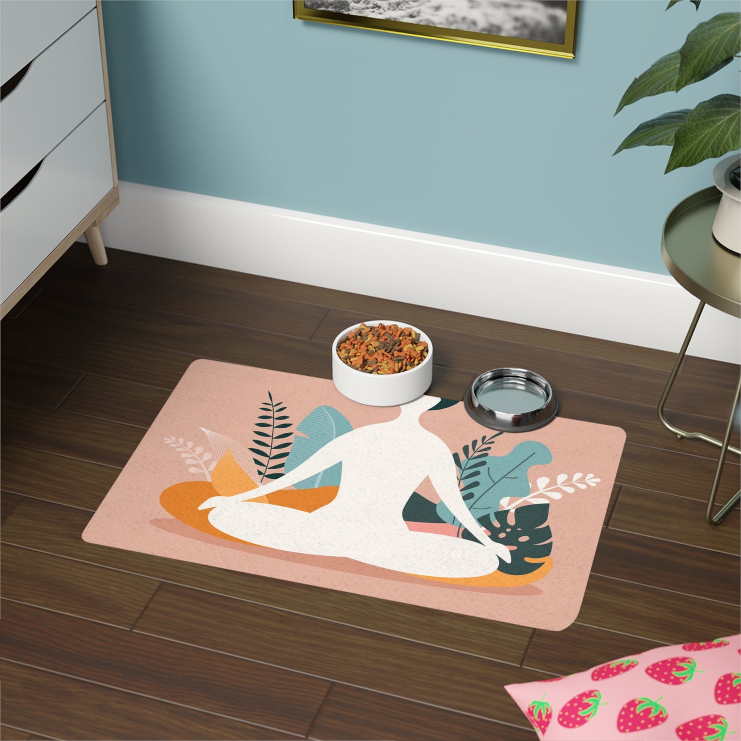 Meditation-Inspired Pet Food Mat - Stylish Non-Slip Design for Dogs and Cats, Pet Feeding Station, Home Decor, Gift Idea