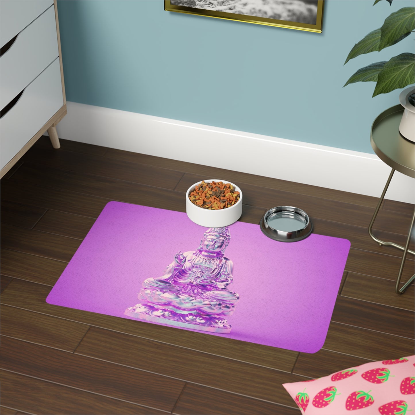 Buddha-Inspired Pet Food Mat | 12x18 Dog & Cat Feeding Mat, Pet Decor, Home Accessory, Gift for Pet Lovers, Buddha Design