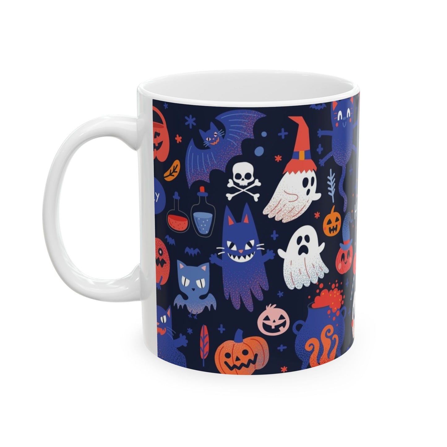 Halloween Ceramic Mug, Cute Ghost Mug, Spooky Coffee Cup, Fall Decor, Trick or Treat Gift