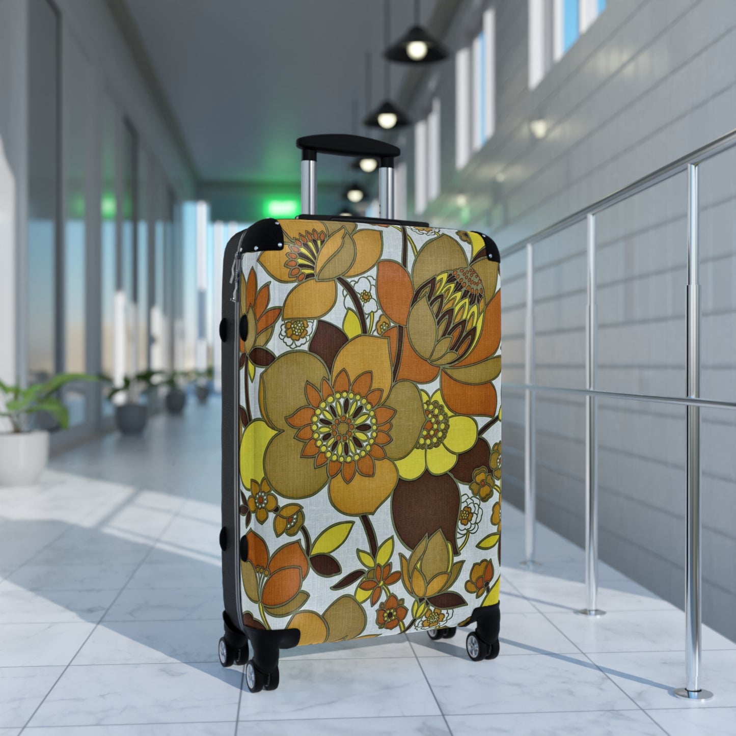 Flower Pattern Suitcase - Trendy Luggage for Adventure Seekers, Travel, Vacation, Gift for Travelers, Floral Design