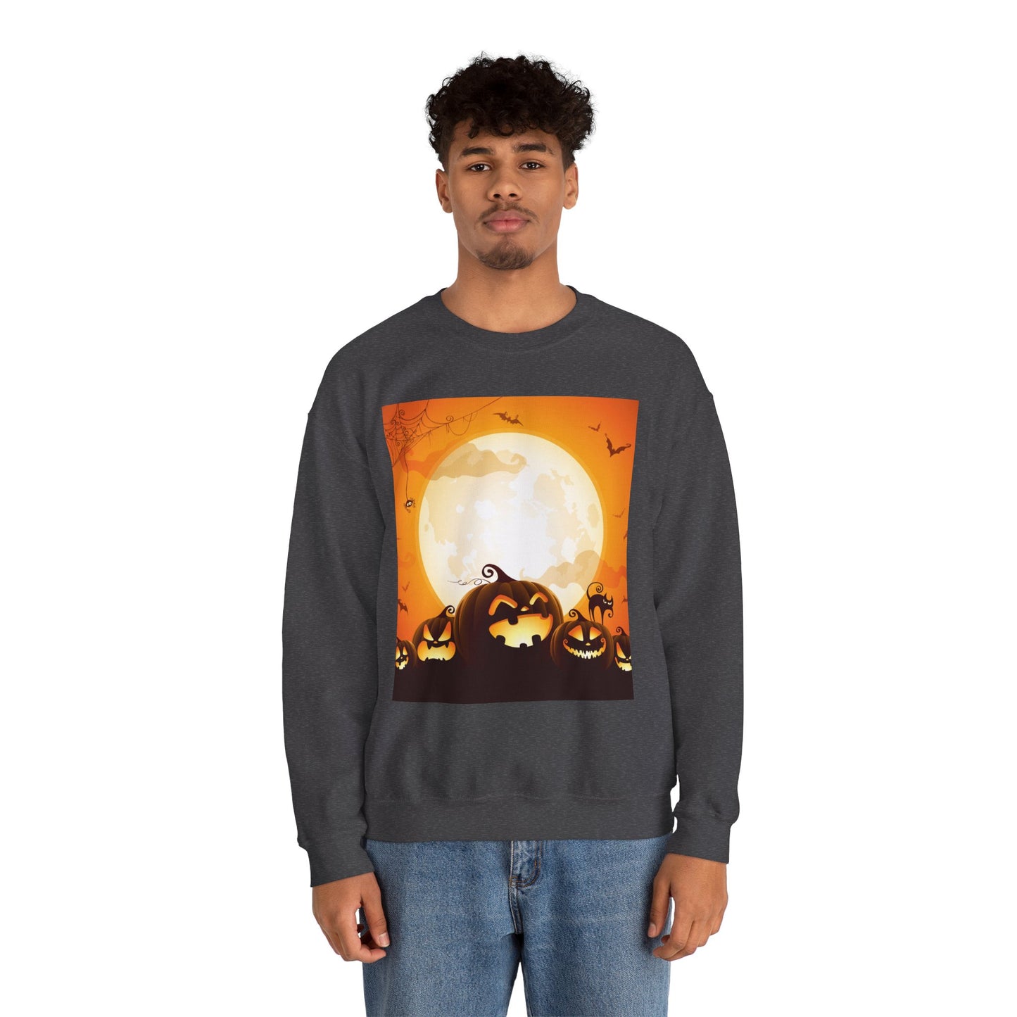 Halloween Pumpkin Sweatshirt, Cozy Fall Sweater, Unisex Crewneck, Halloween Apparel, Spooky Season Gift