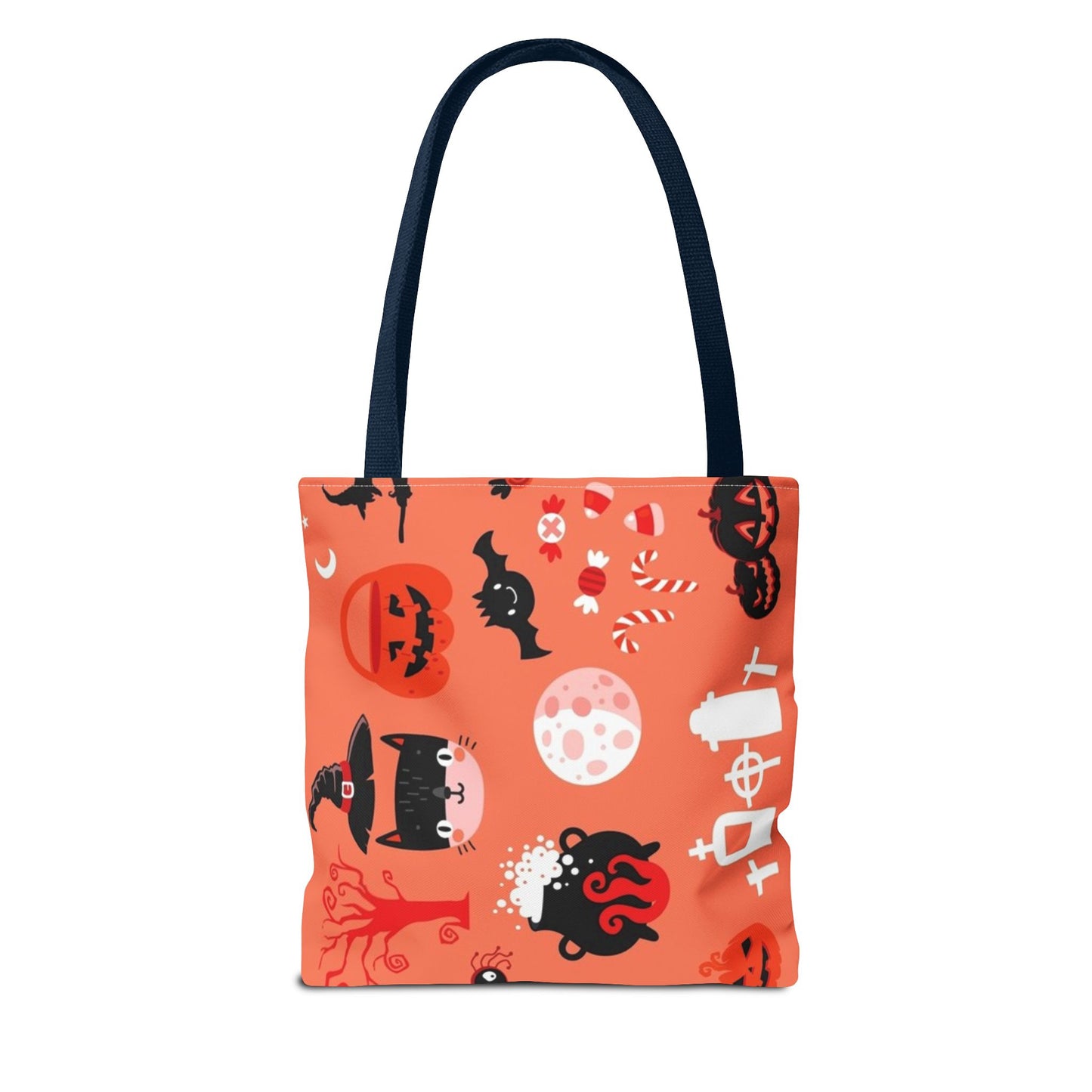 Halloween Spirit Tote Bag, Spooky Shopping Bag, Fall Accessory, Ghosts and Bats Tote, Trick or Treat Bag, Festival Style