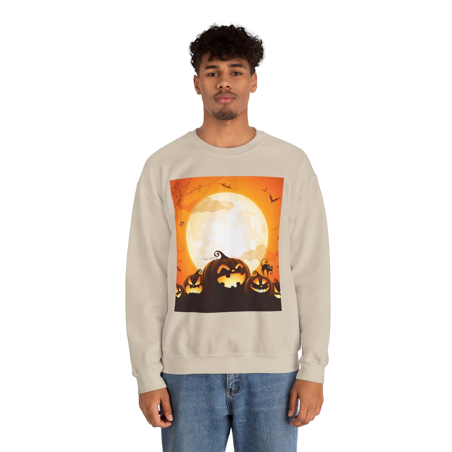 Halloween Pumpkin Sweatshirt, Cozy Fall Sweater, Unisex Crewneck, Halloween Apparel, Spooky Season Gift