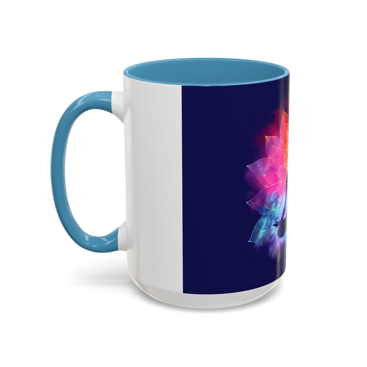 Meditative Rainbow Coffee Mug, Colorful Tea Cup, Yoga Gift, Mindfulness Decor, Vibrant Beverage Holder