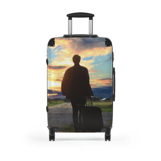 Adventure-Ready Suitcase with Mountain Design