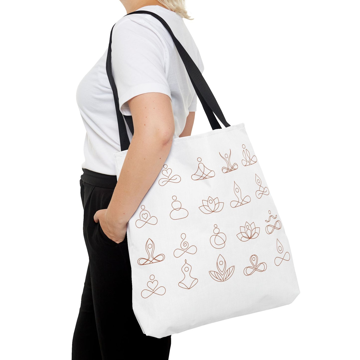 Meditation Inspired Tote Bag, Yoga Tote, Reusable Grocery Bag, Boho Style Tote, Mindfulness Carryall