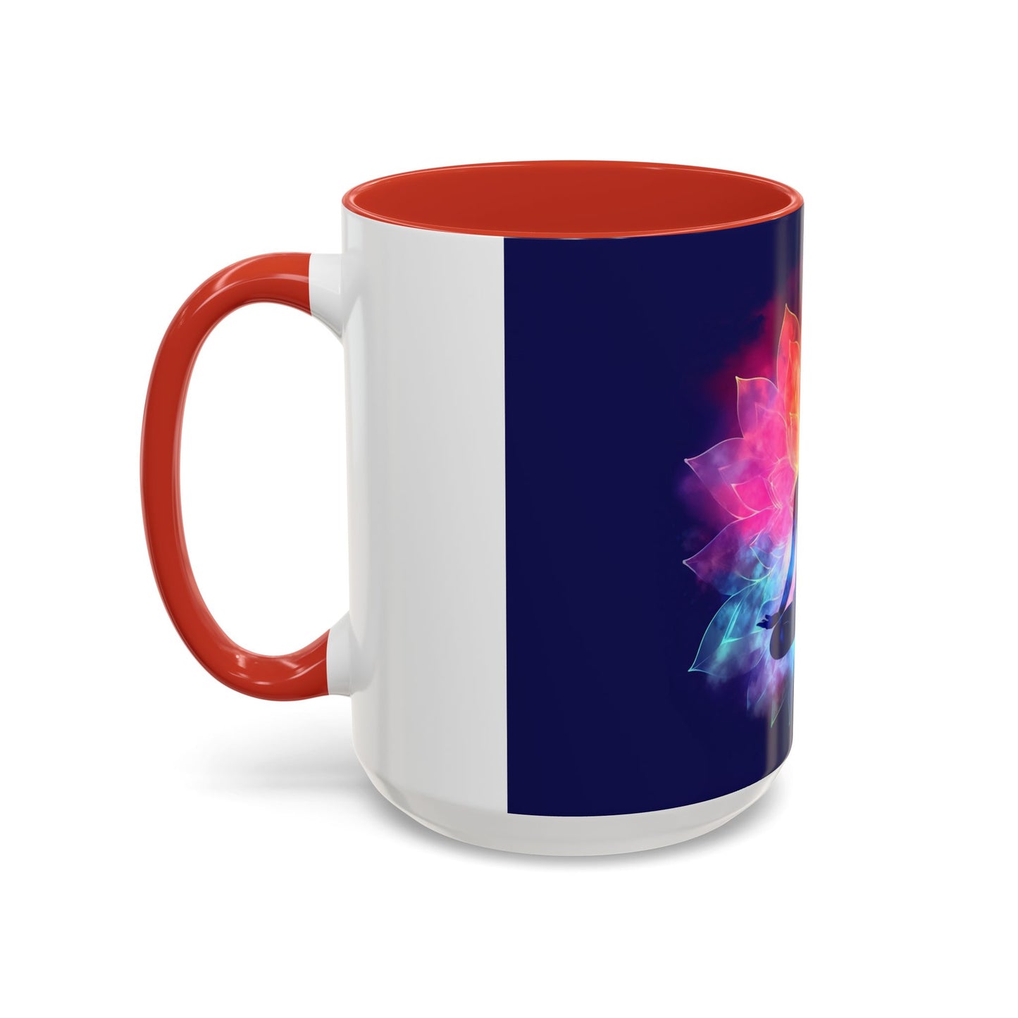 Meditative Rainbow Coffee Mug, Colorful Tea Cup, Yoga Gift, Mindfulness Decor, Vibrant Beverage Holder