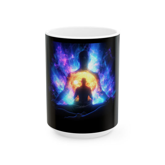 Cosmic Meditation Mug - Universal Energy Design, Spiritual Gift, Yoga Lover's Cup, Meditation Mug, Tranquility Tea Mug