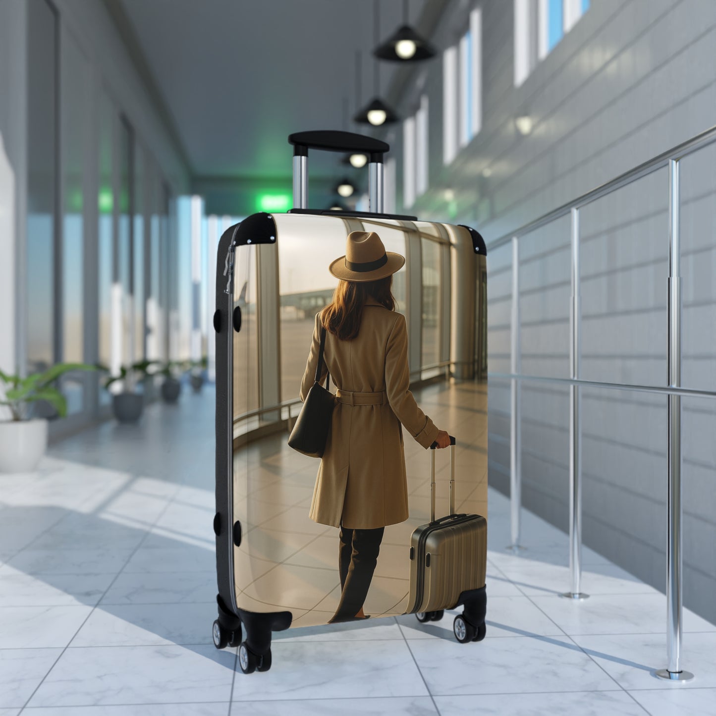 Chic Carry-On Suitcase with Fashionable Travel Design