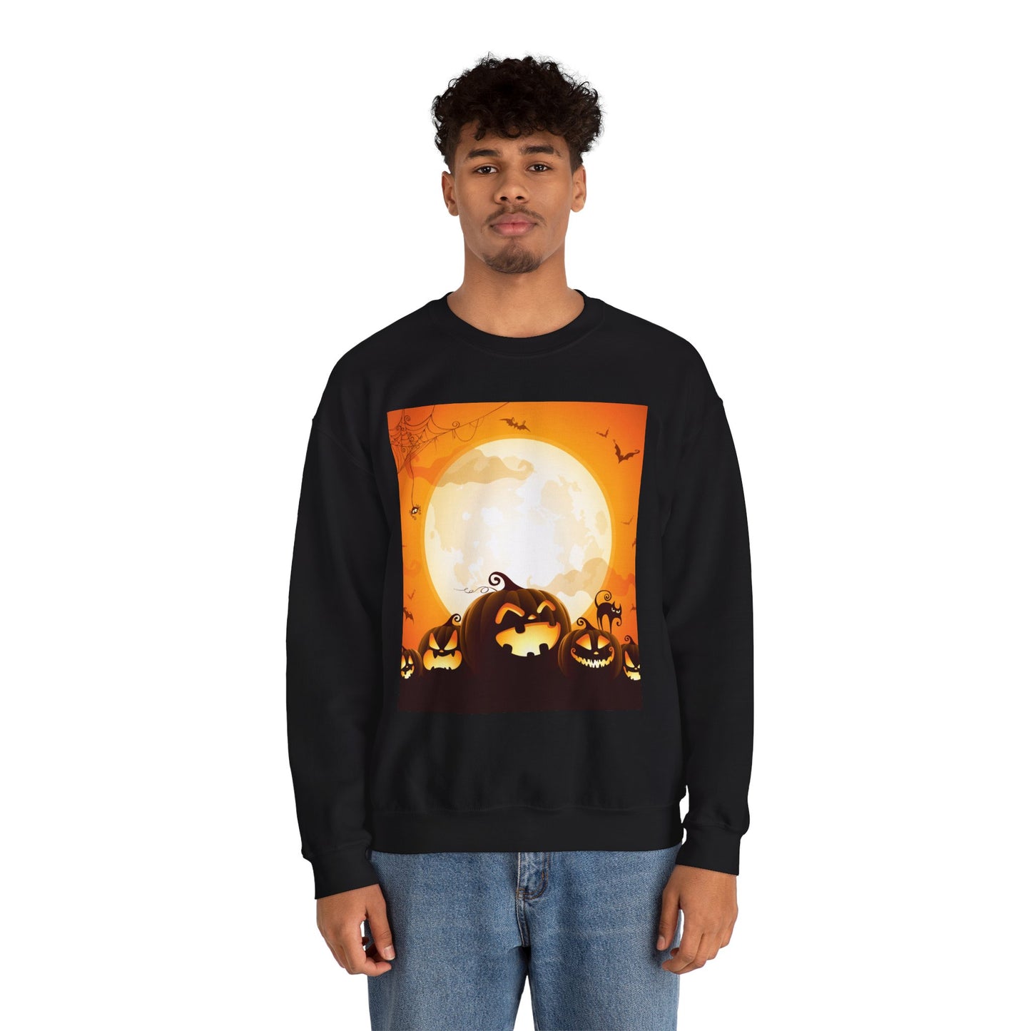 Halloween Pumpkin Sweatshirt, Cozy Fall Sweater, Unisex Crewneck, Halloween Apparel, Spooky Season Gift