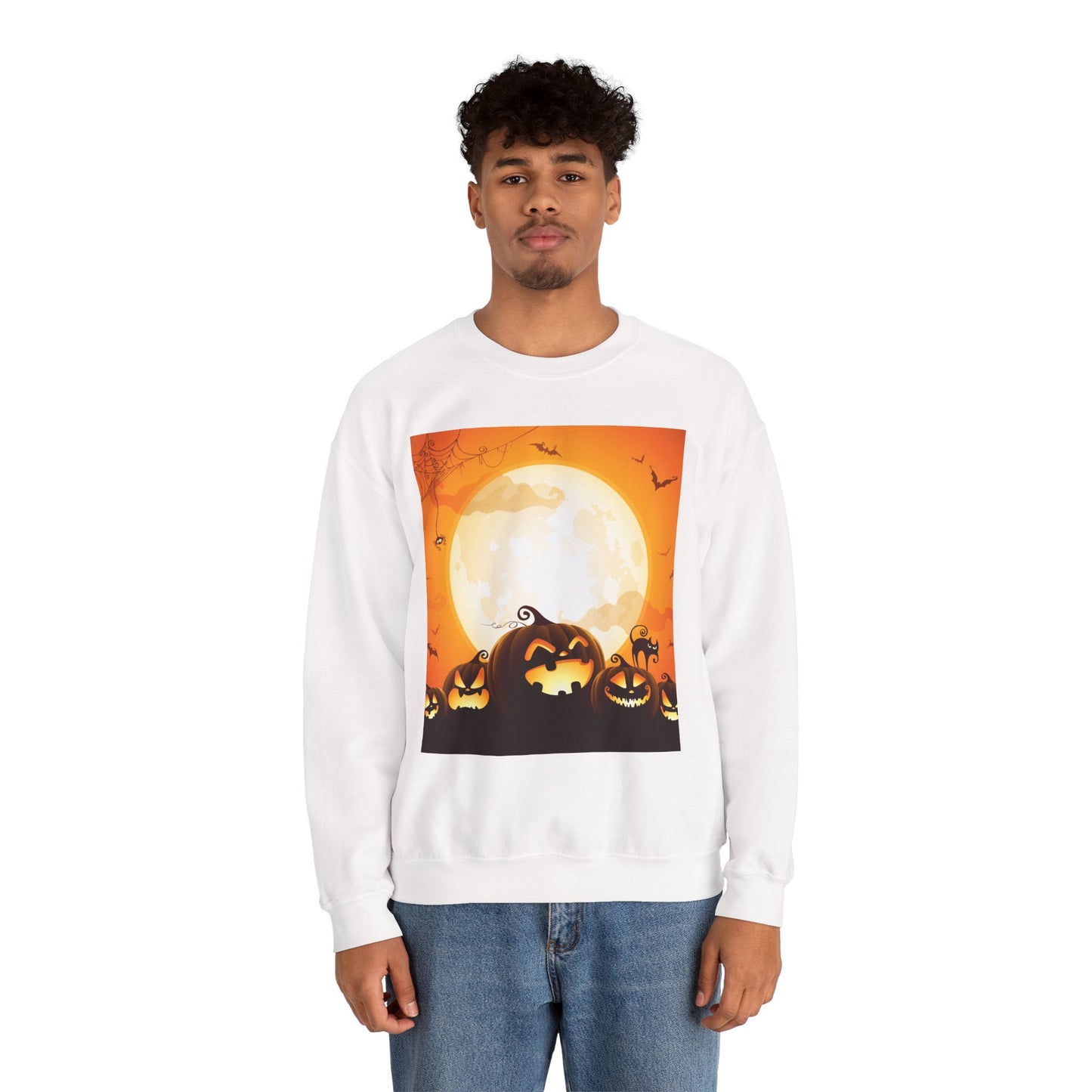 Halloween Pumpkin Sweatshirt, Cozy Fall Sweater, Unisex Crewneck, Halloween Apparel, Spooky Season Gift