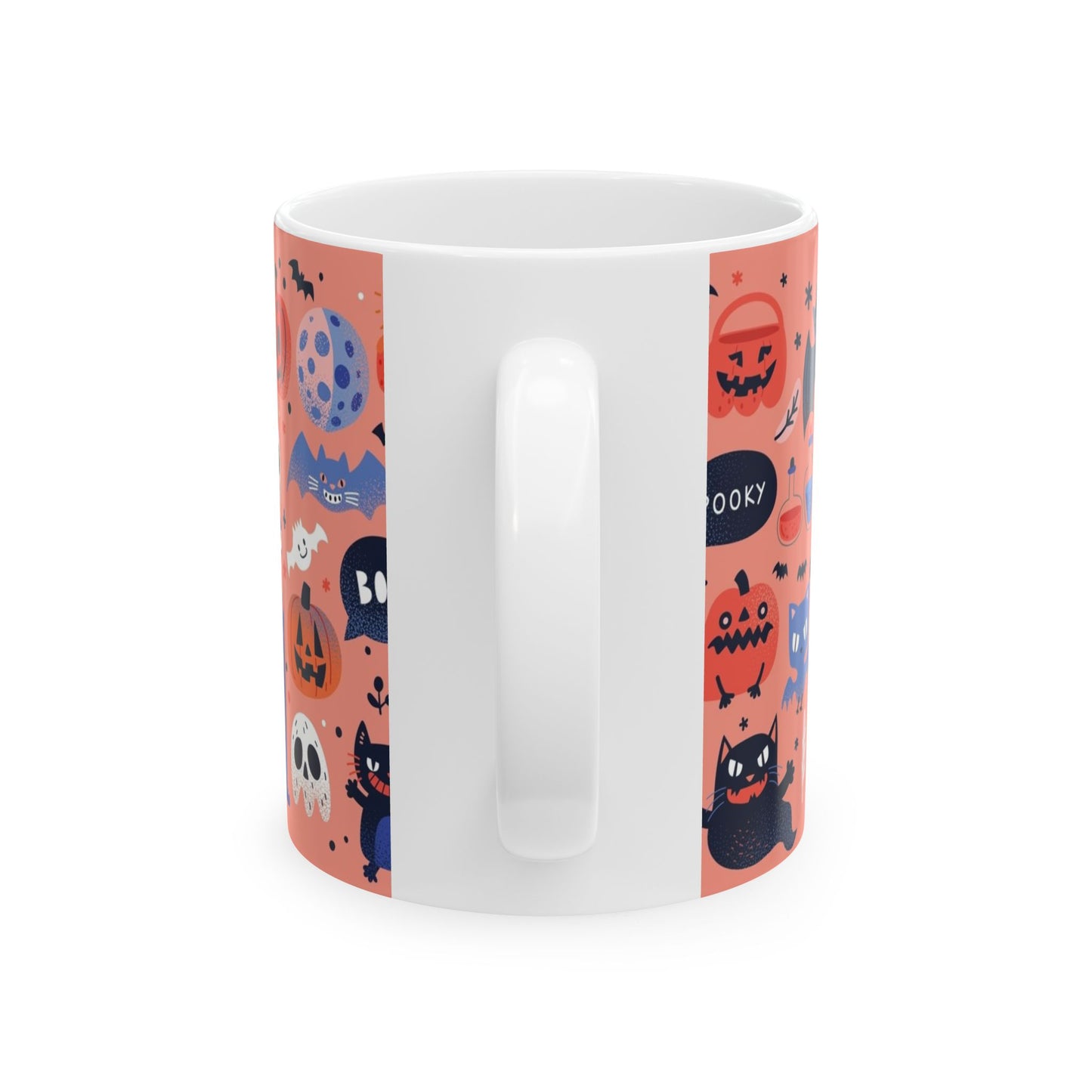 Halloween-Inspired Ceramic Mug, Cute Halloween Mug, Spooky Coffee Cup, Festive Drinkware, Trick-or-Treat Mug