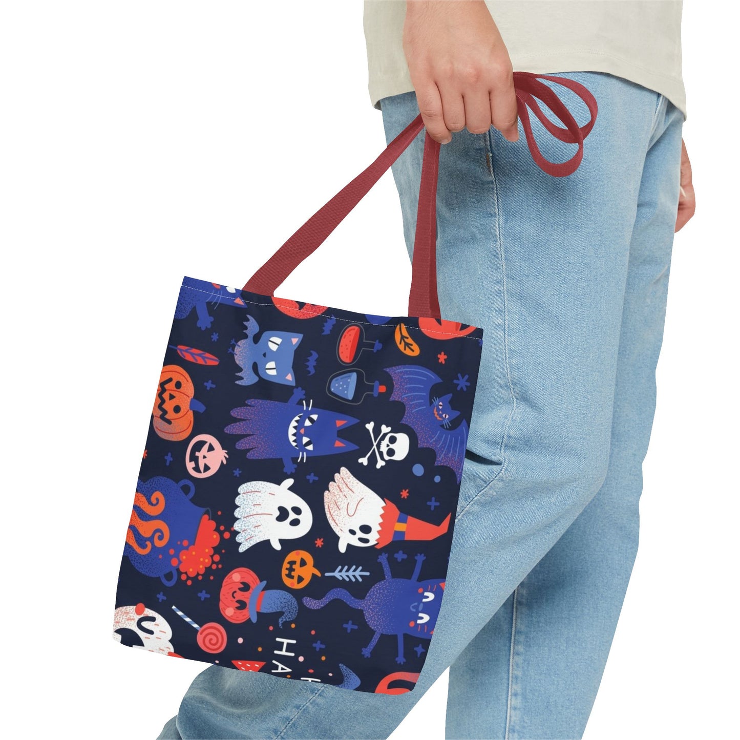 Halloween Tote Bag - Spooky Fun, Trick-or-Treat, Fall Festivities, Pumpkin Tote, Ghostly Treats