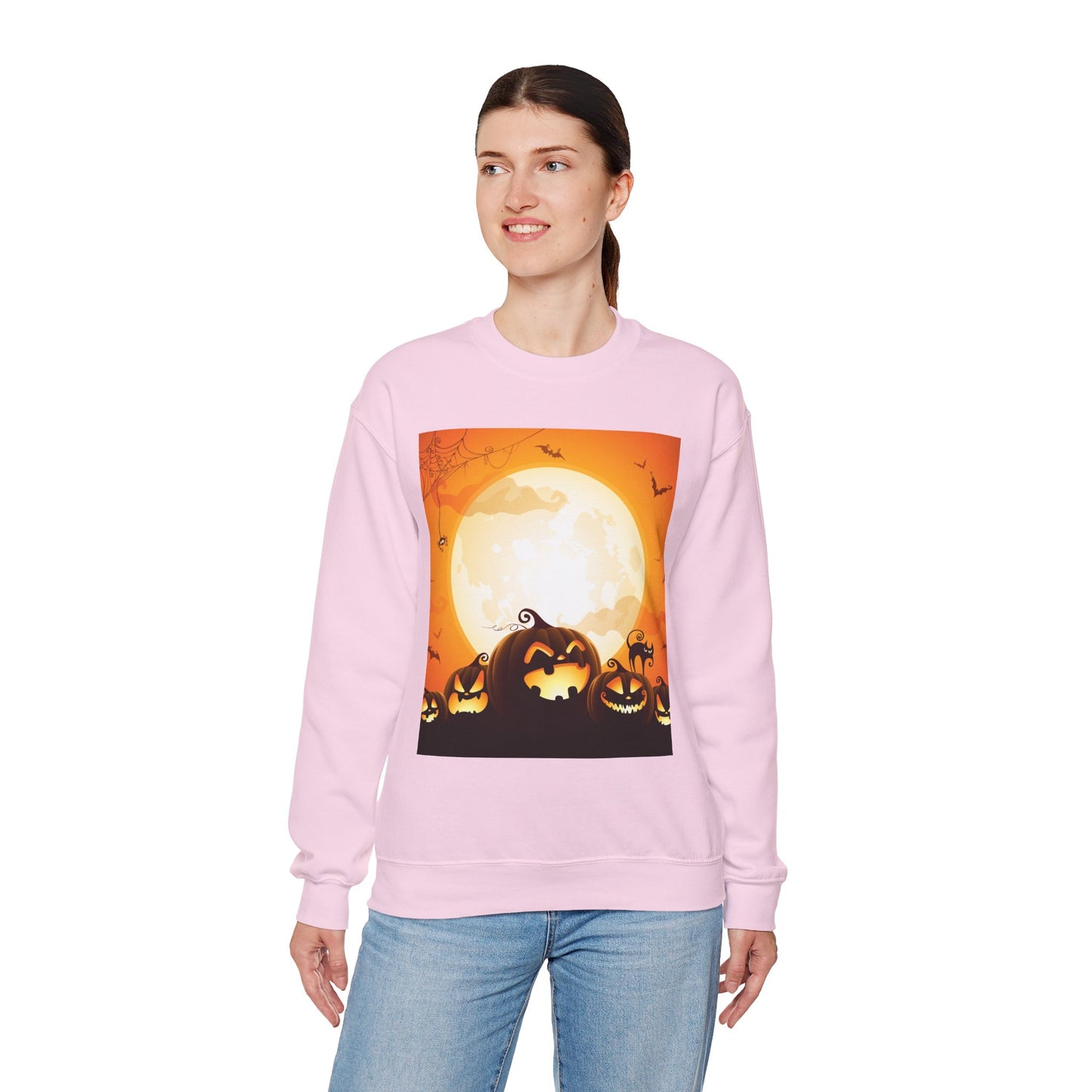 Halloween Pumpkin Sweatshirt, Cozy Fall Sweater, Unisex Crewneck, Halloween Apparel, Spooky Season Gift