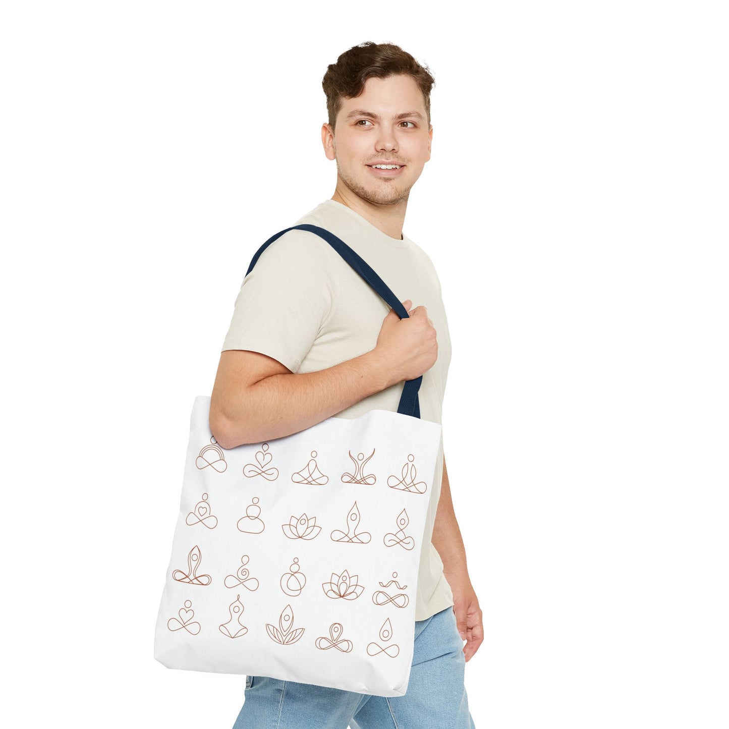 Meditation Inspired Tote Bag, Yoga Tote, Reusable Grocery Bag, Boho Style Tote, Mindfulness Carryall