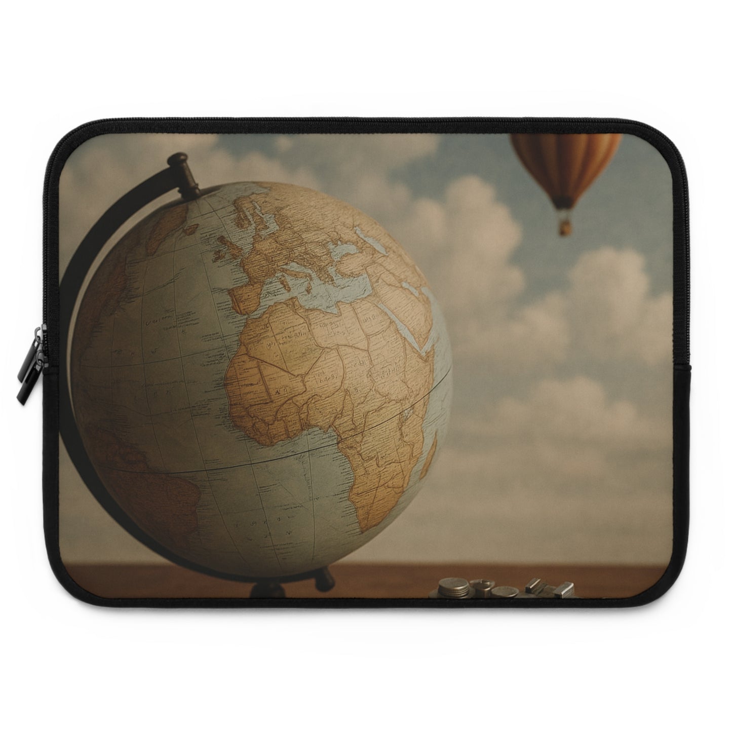 Elegant Vintage Globe Laptop Sleeve - Stylish Protection for Your Tech