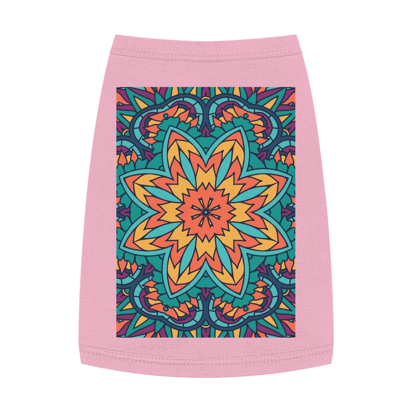 Colorful Pet Tank Top with Mandala Design, Dog Summer Shirt, Cat Apparel, Pet Fashion for Dog Lovers, Fun Pet Gift