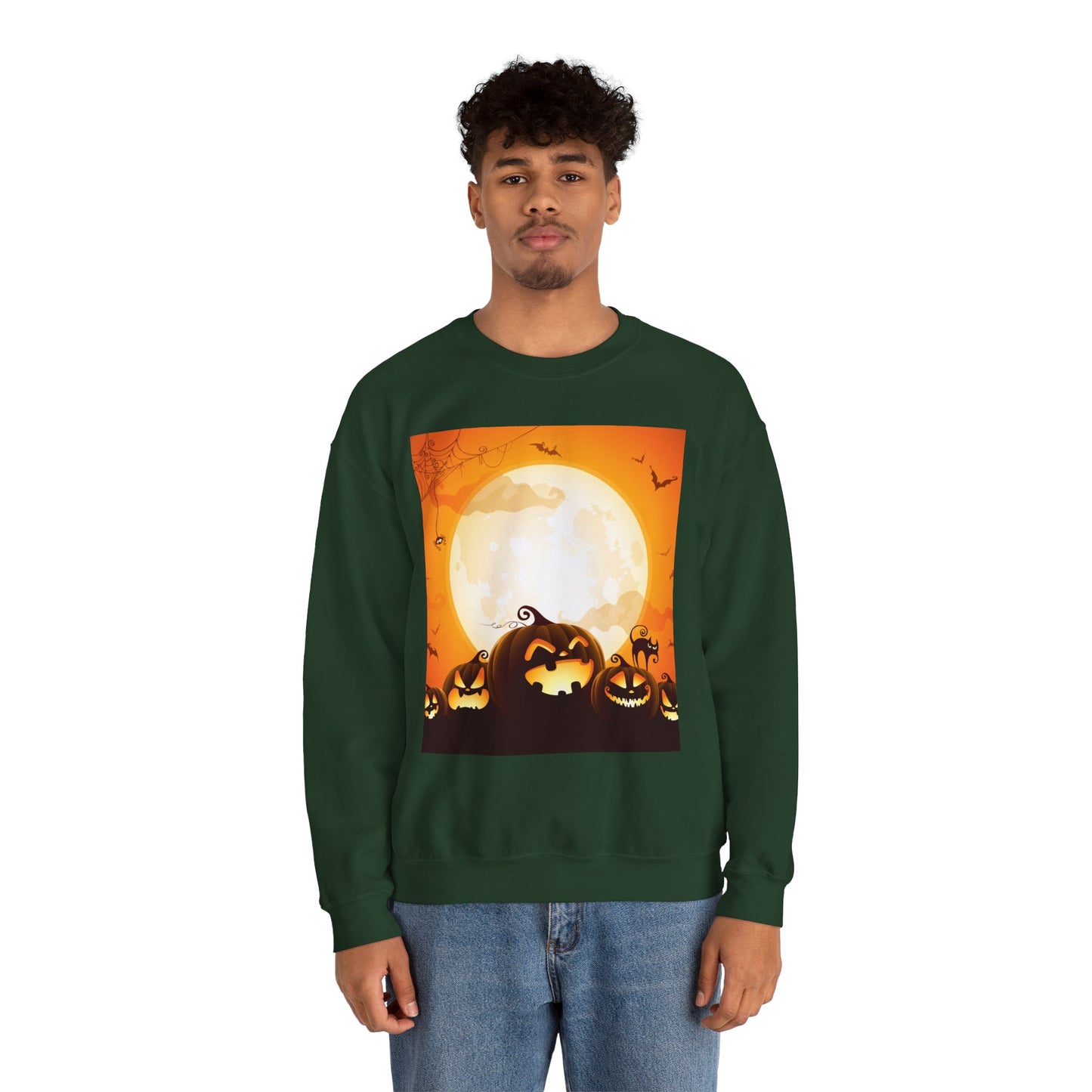 Halloween Pumpkin Sweatshirt, Cozy Fall Sweater, Unisex Crewneck, Halloween Apparel, Spooky Season Gift