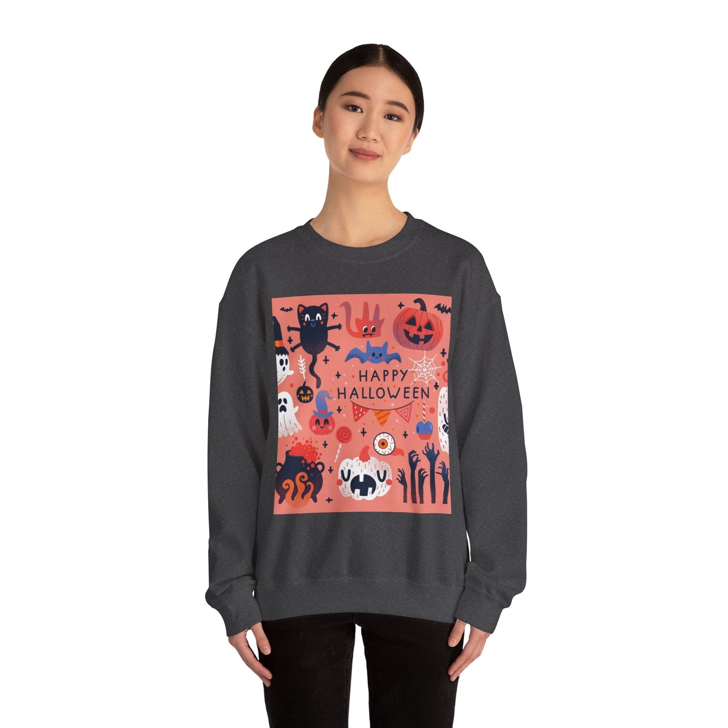 Halloween Crewneck Sweatshirt, Unisex Sweatshirt, Spooky Season Fashion, Fall Apparel, Trick or Treat Clothing