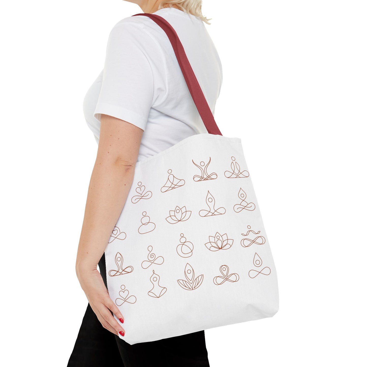 Meditation Inspired Tote Bag, Yoga Tote, Reusable Grocery Bag, Boho Style Tote, Mindfulness Carryall
